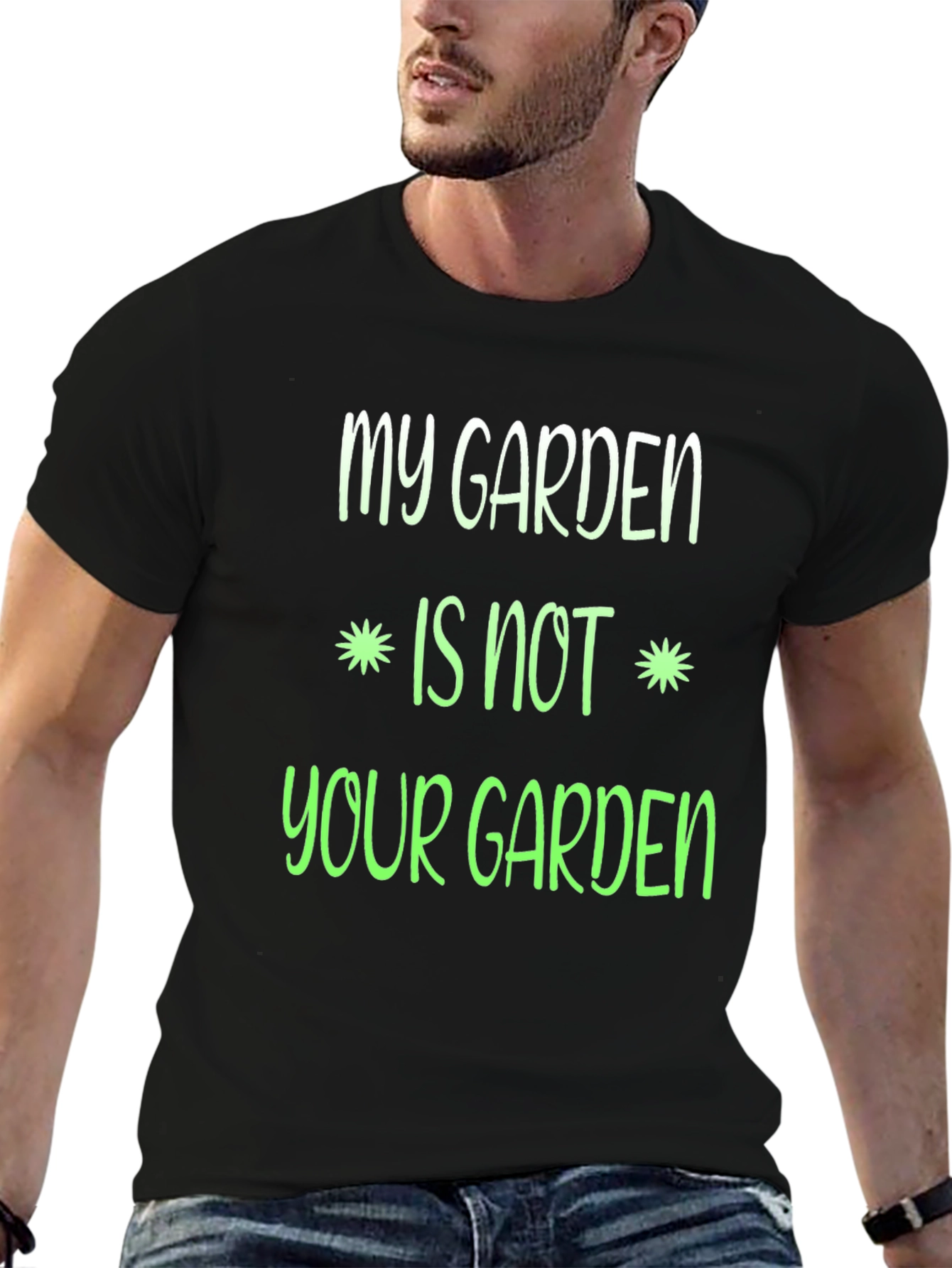 Black My Garden Is Not Your Garden Graphic T-Shirt view 6