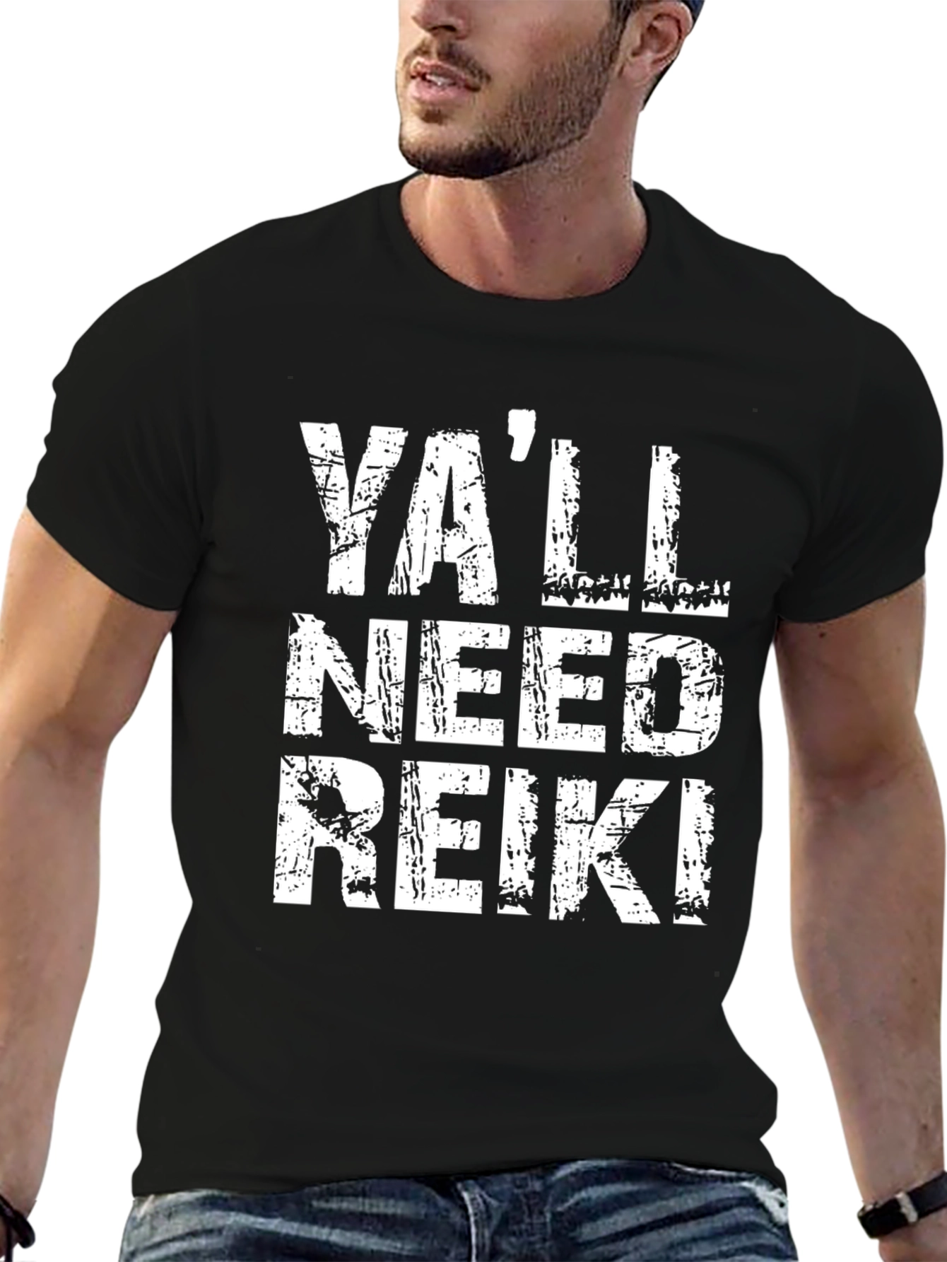 Black Ya'll Need Reiki T-Shirt - Funny Spiritual Tee view 6