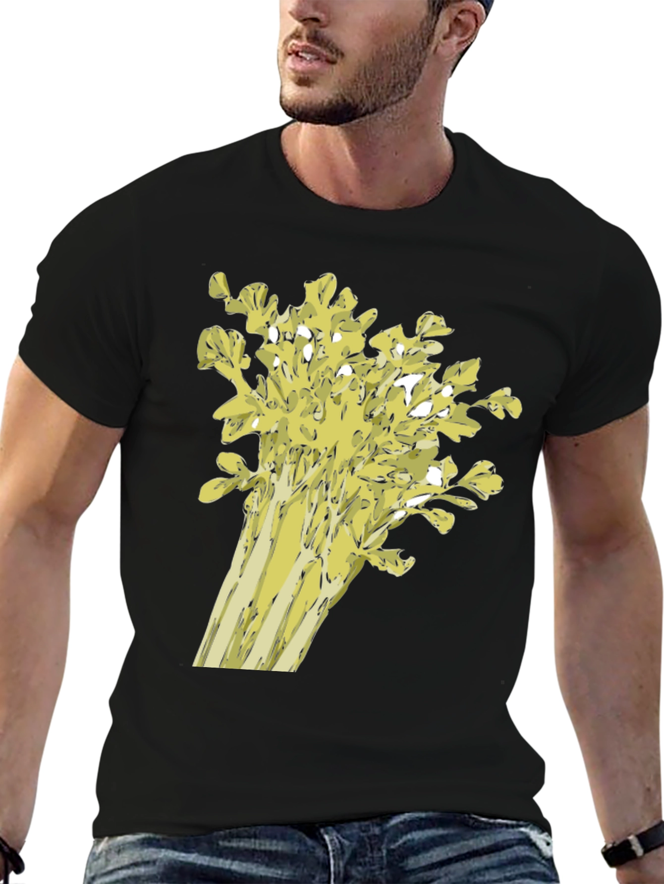 Black Celery Graphic Tee - Quirky & Fun! view 6