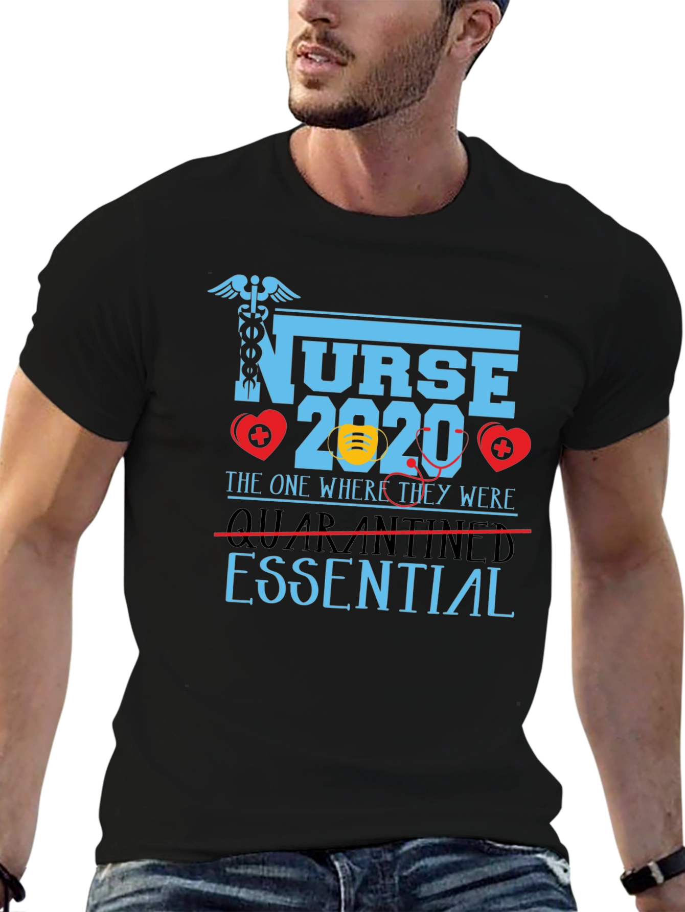 Black Nurse Essential 2020 T-Shirt view 6