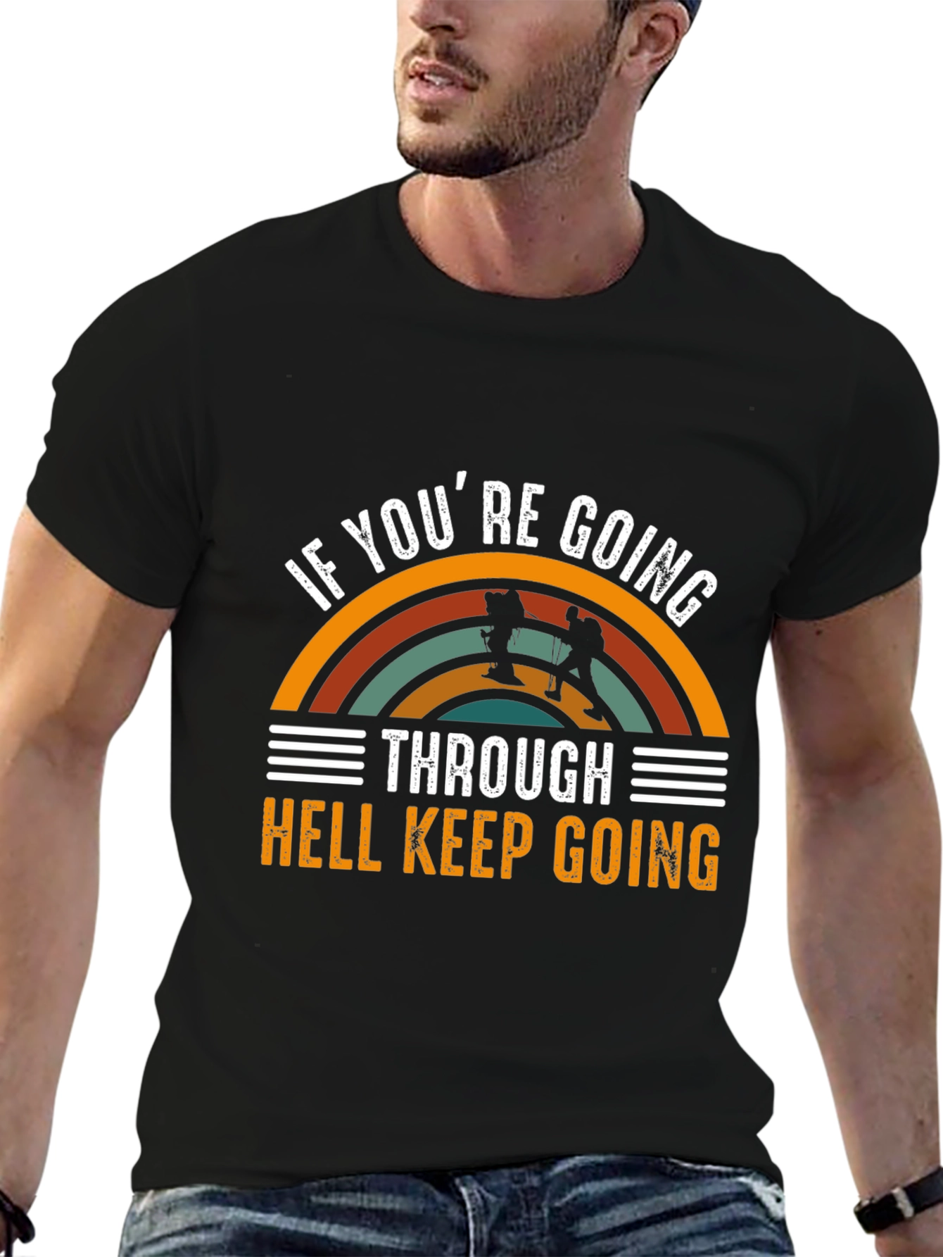 Black If You're Going Through Hell T-Shirt view 6
