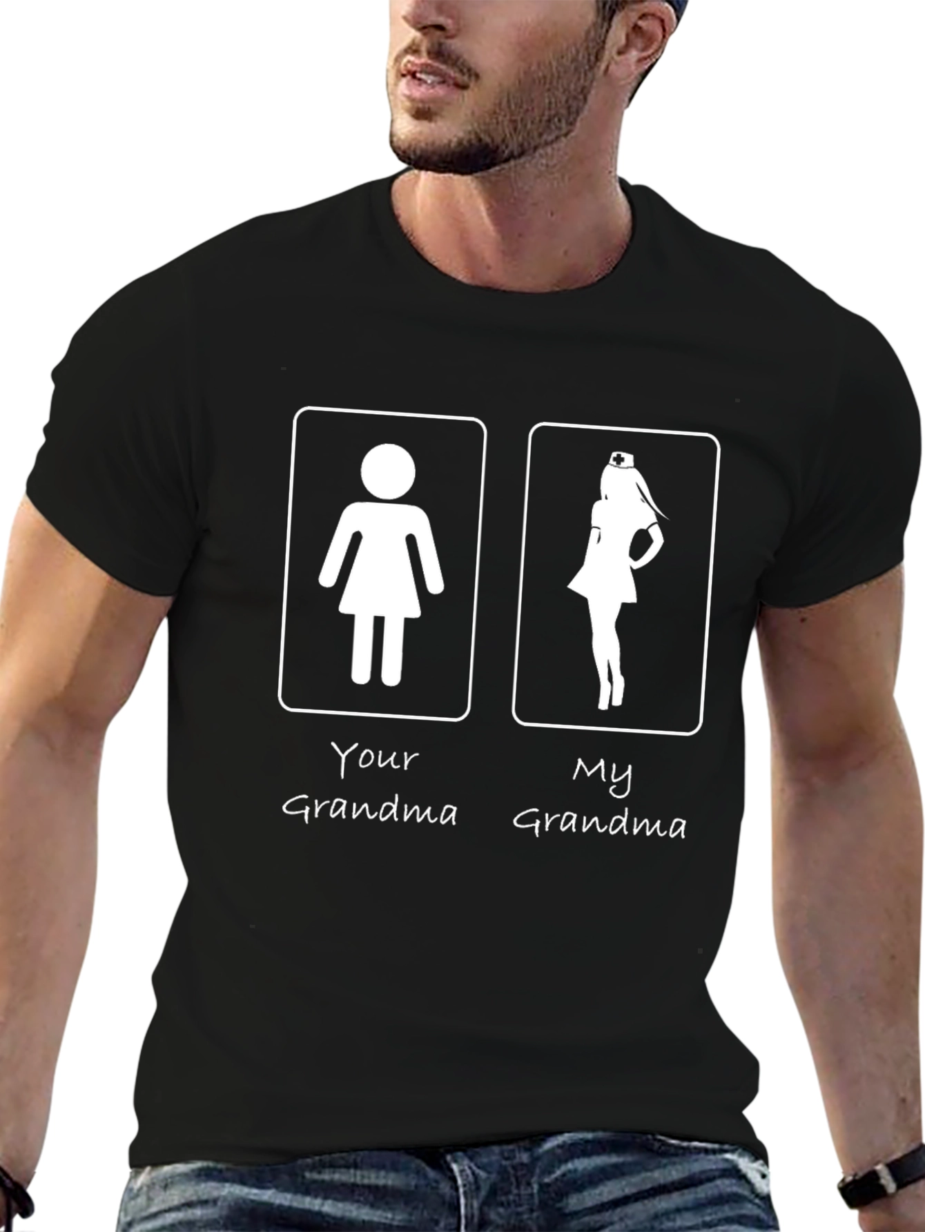 Black Funny "My Grandma" Graphic T-Shirt view 6