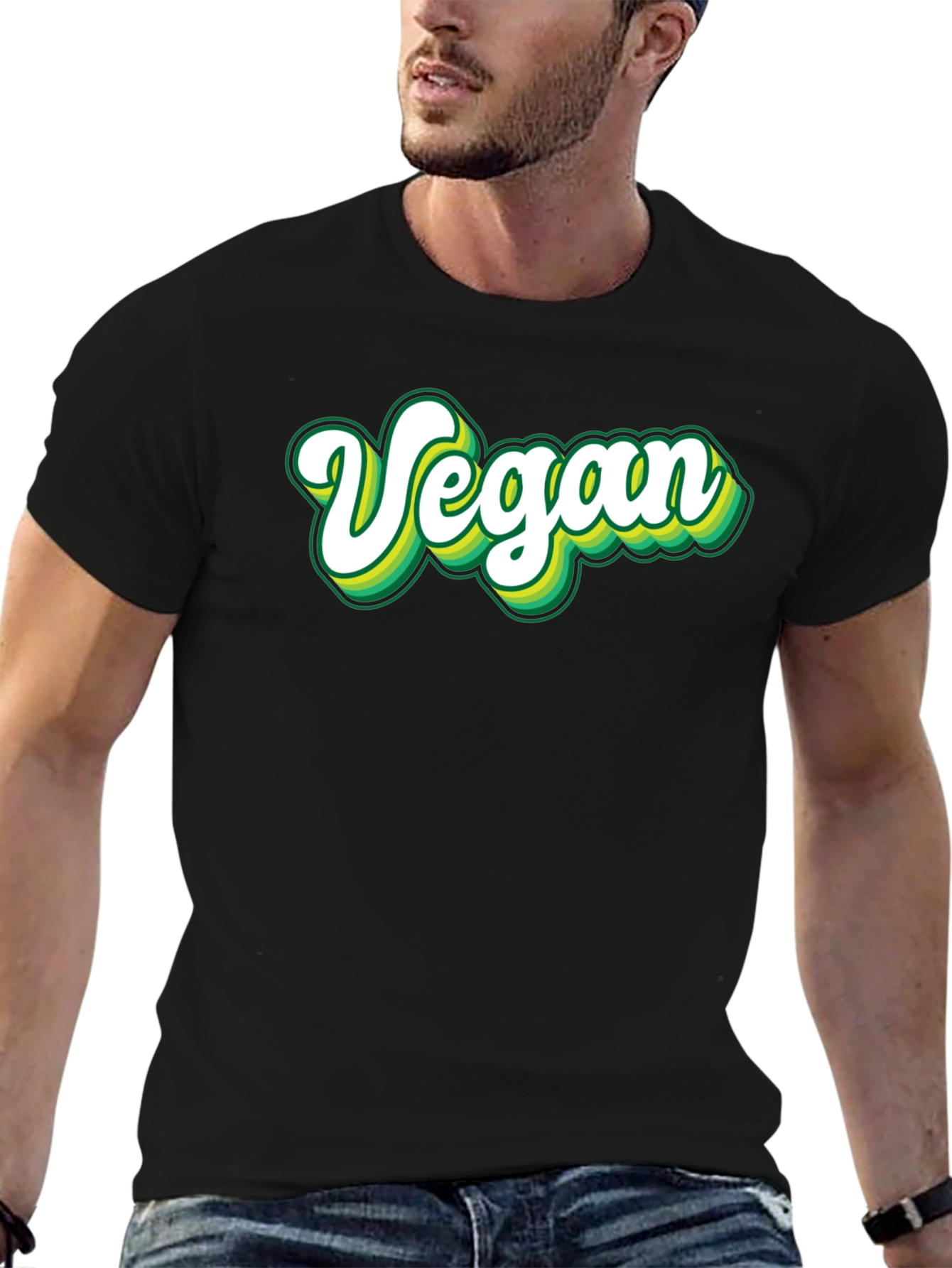 Black Vegan Graphic Tee - Black T-Shirt view 6