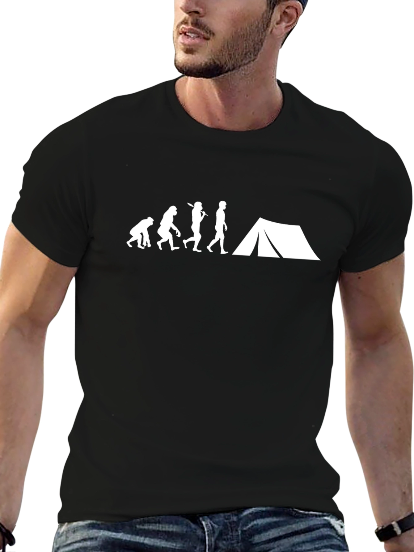 Black Evolution of Camping T-Shirt - Black view 6