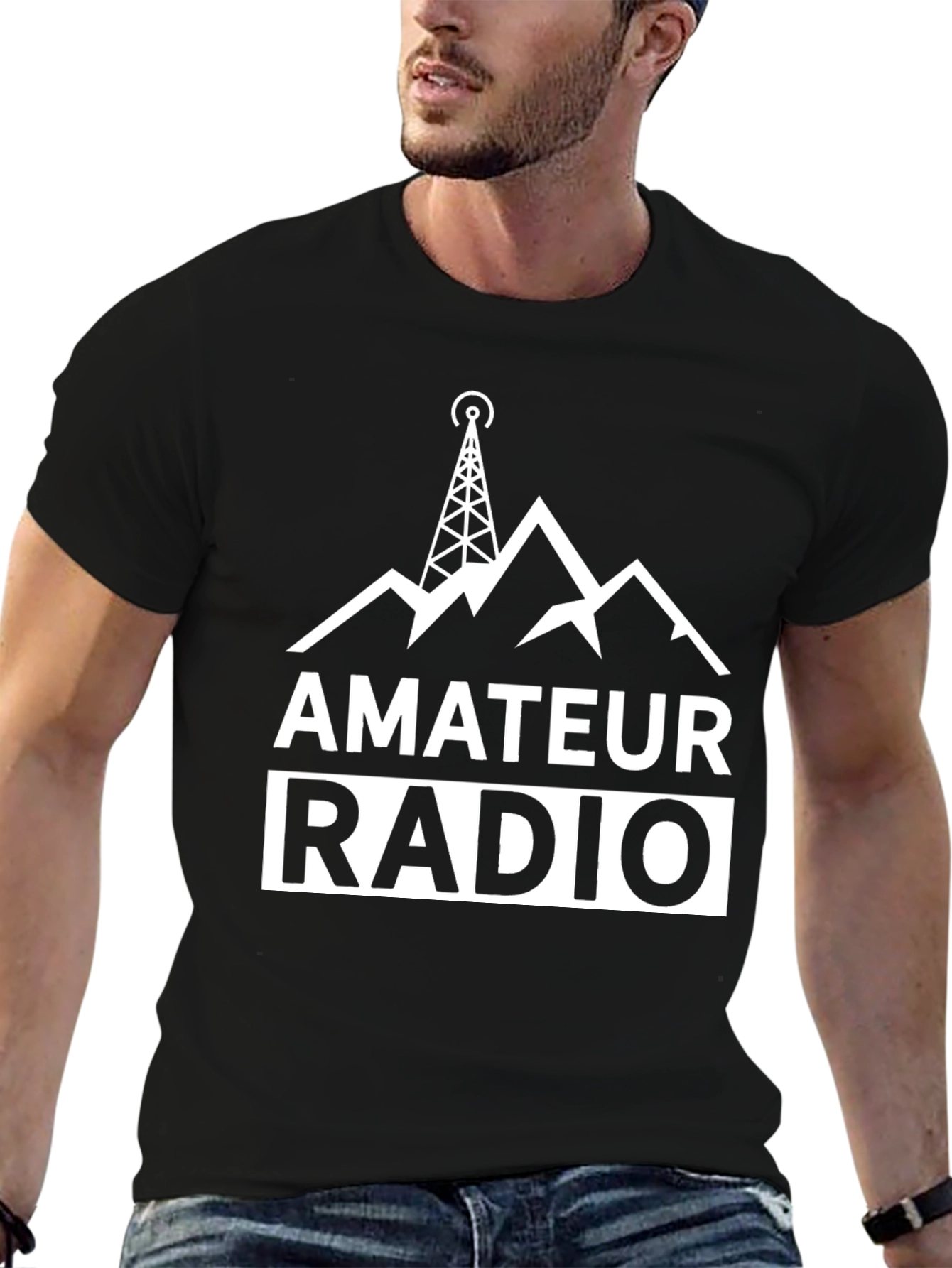 Black Amateur Radio T-Shirt - Ham Operator Design view 6