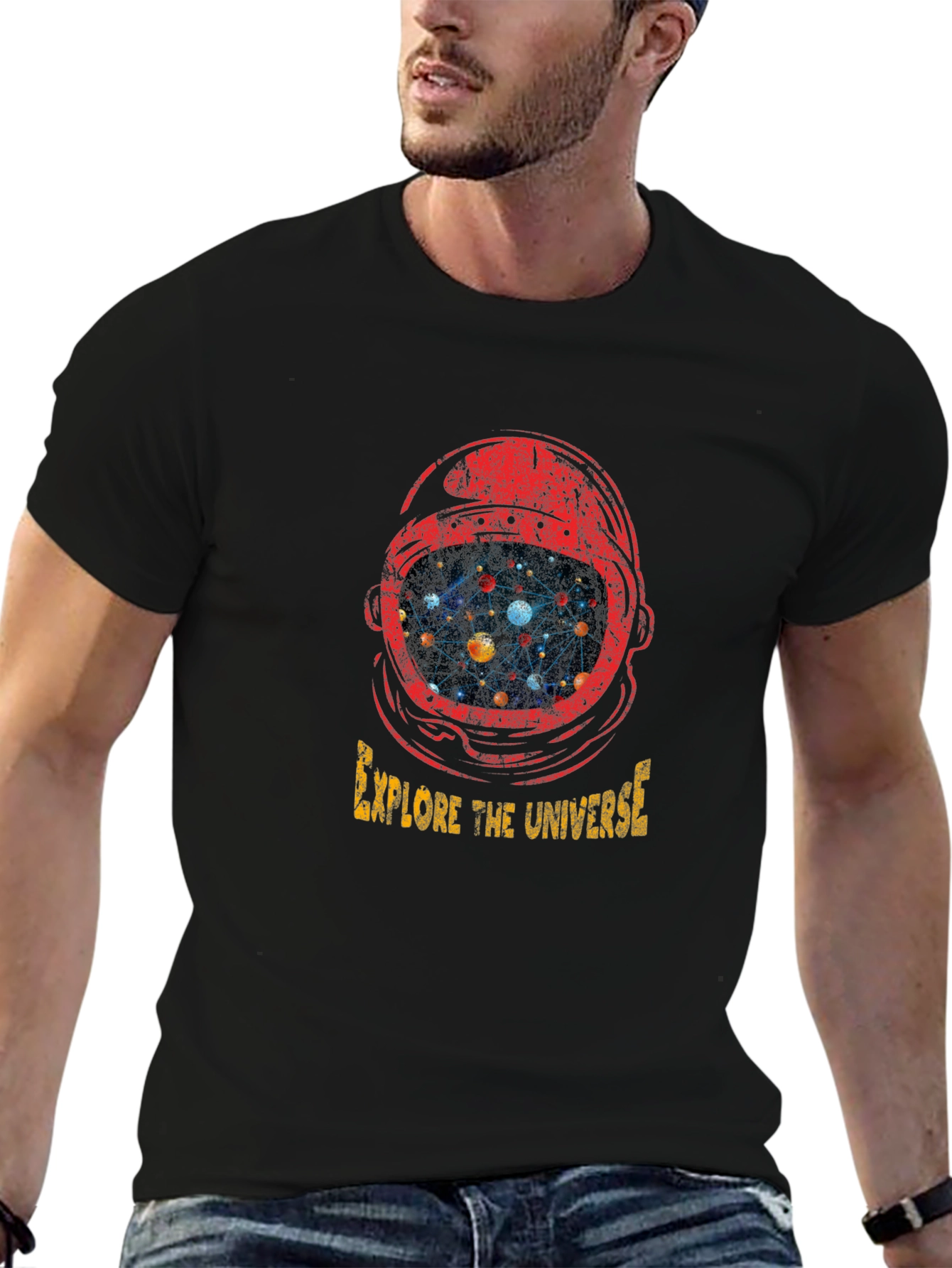 Black Explore The Universe Graphic T-Shirt view 6