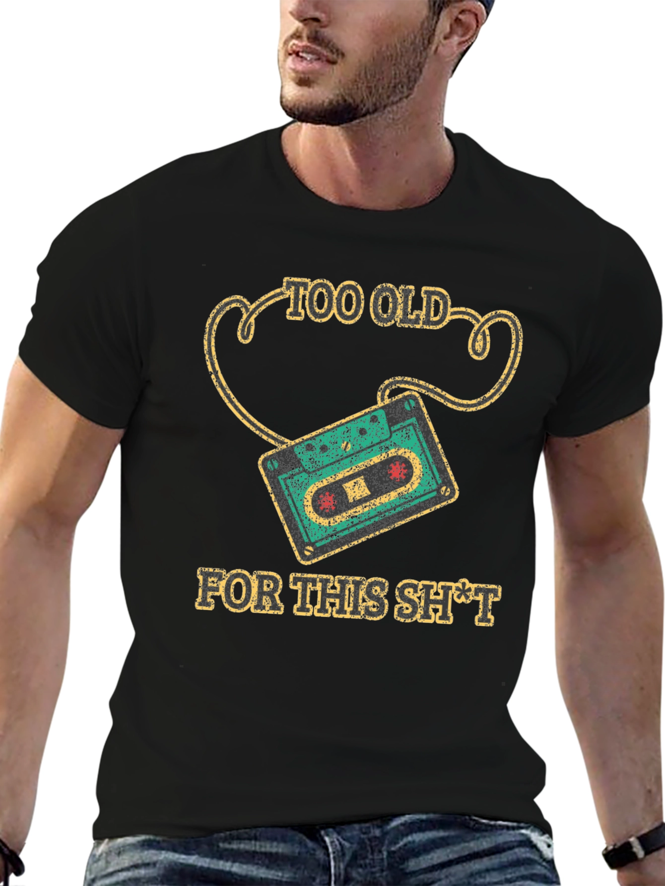 Too Old Cassette Tape Graphic Tee - 6