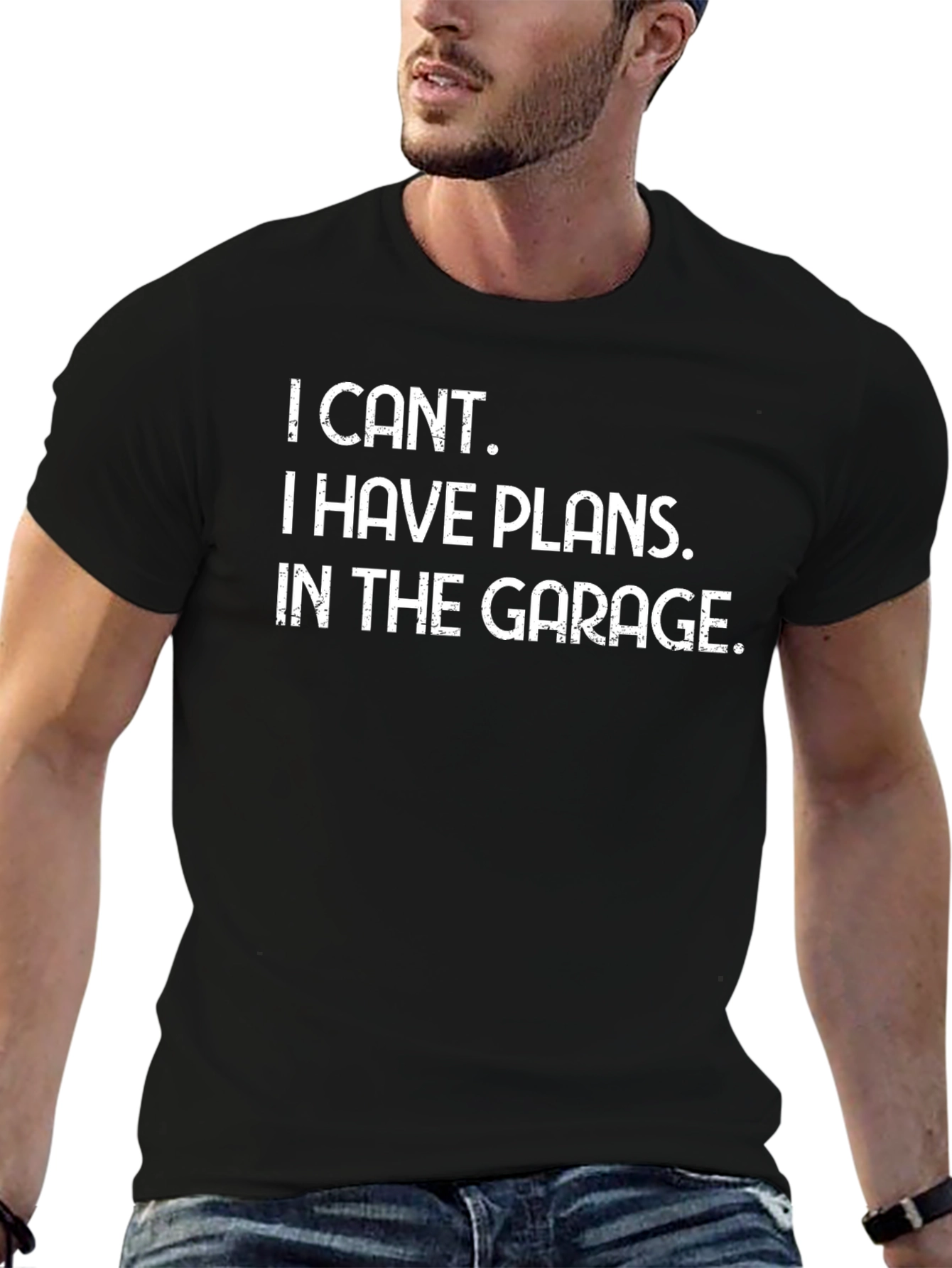 Black Garage Plans T-Shirt - Funny Car Enthusiast Tee view 6