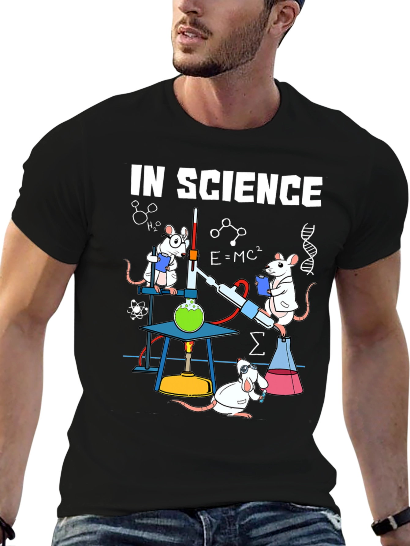 Black Science Rat T-Shirt - Black Cotton Blend Tee view 6