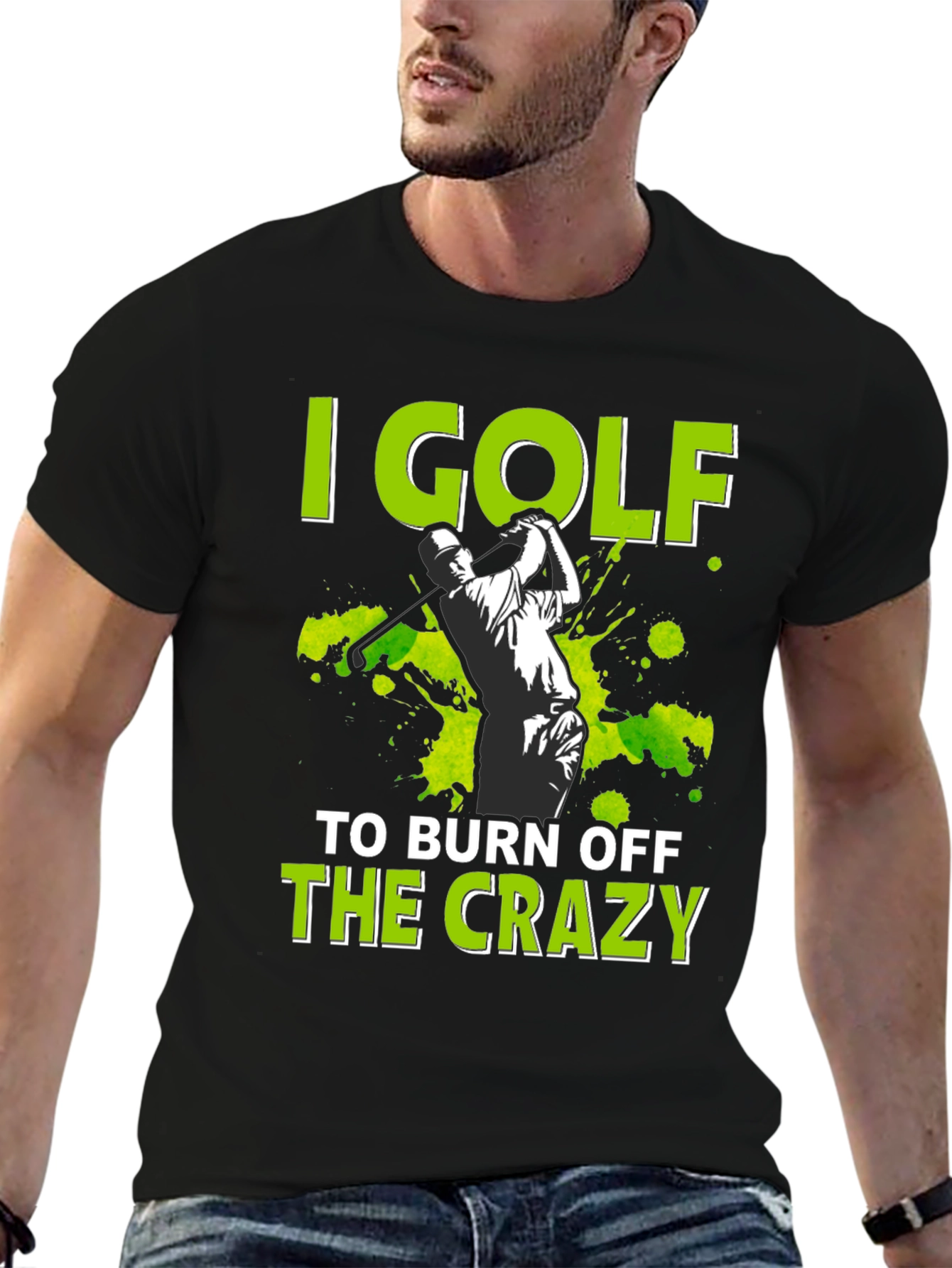 Black Golf Burn Off Crazy Graphic Tee view 6