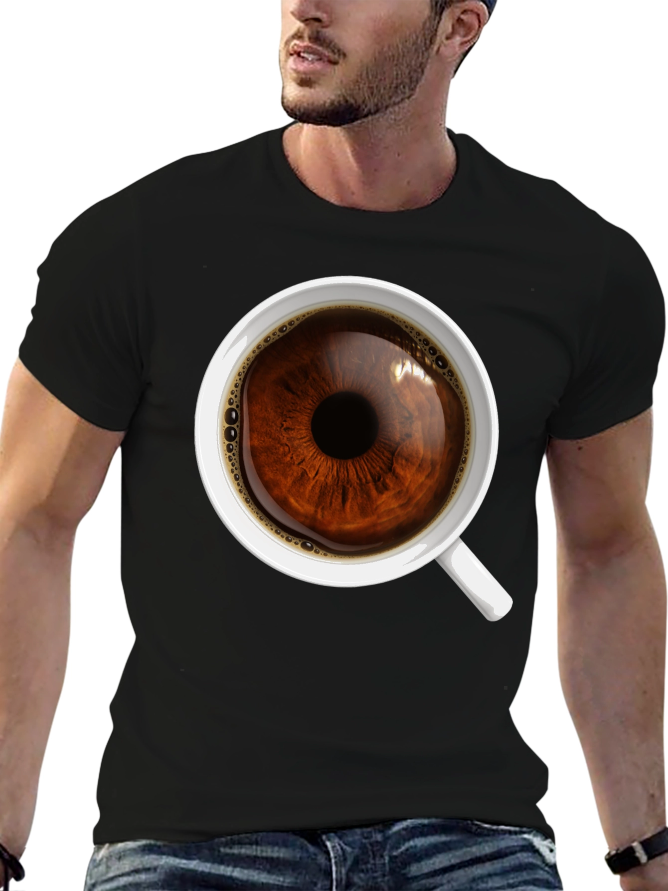 Black Eye See Coffee T-Shirt - Unique Graphic Tee view 6