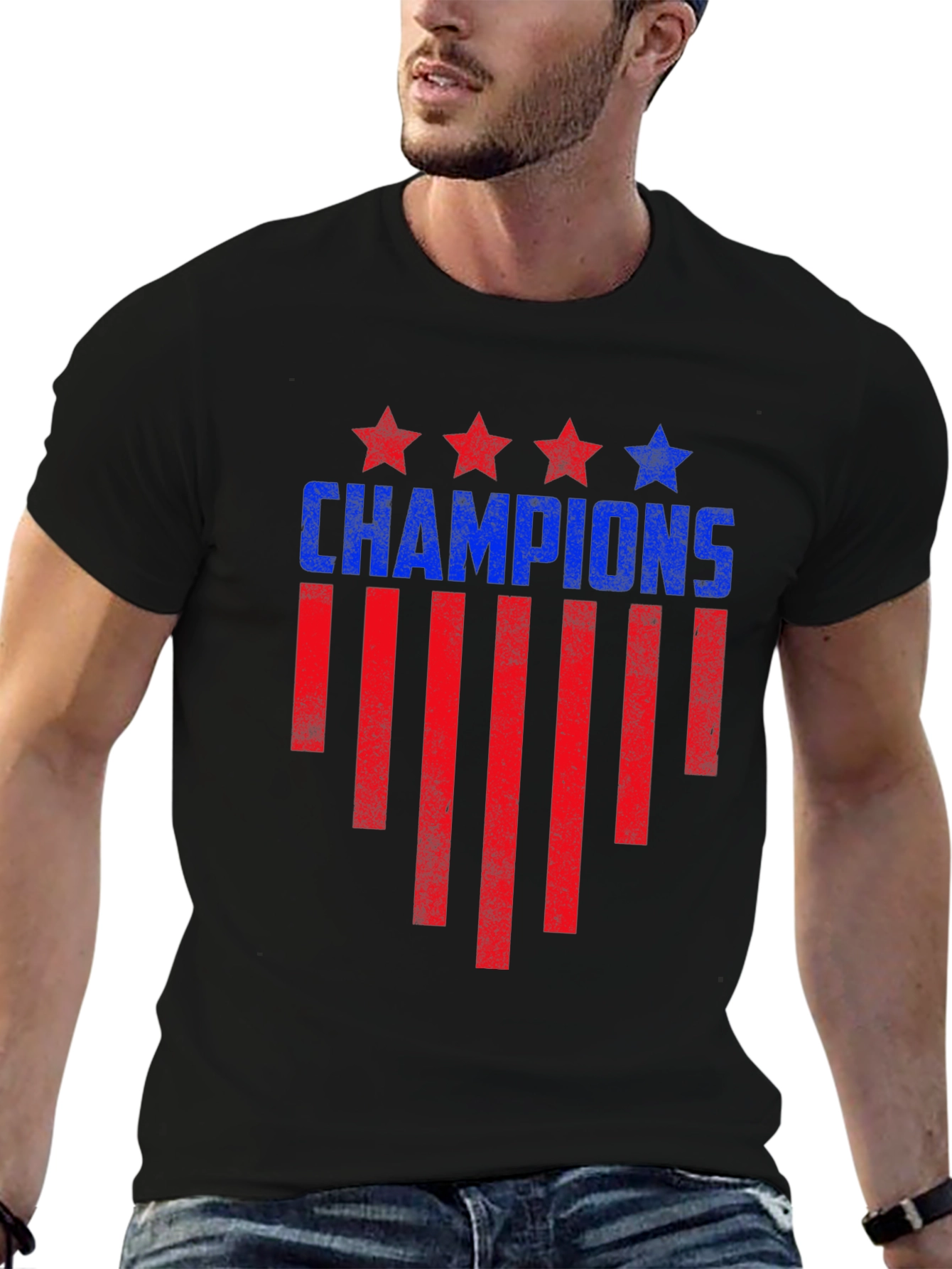 Black Champions Graphic Tee - Patriotic Design view 6
