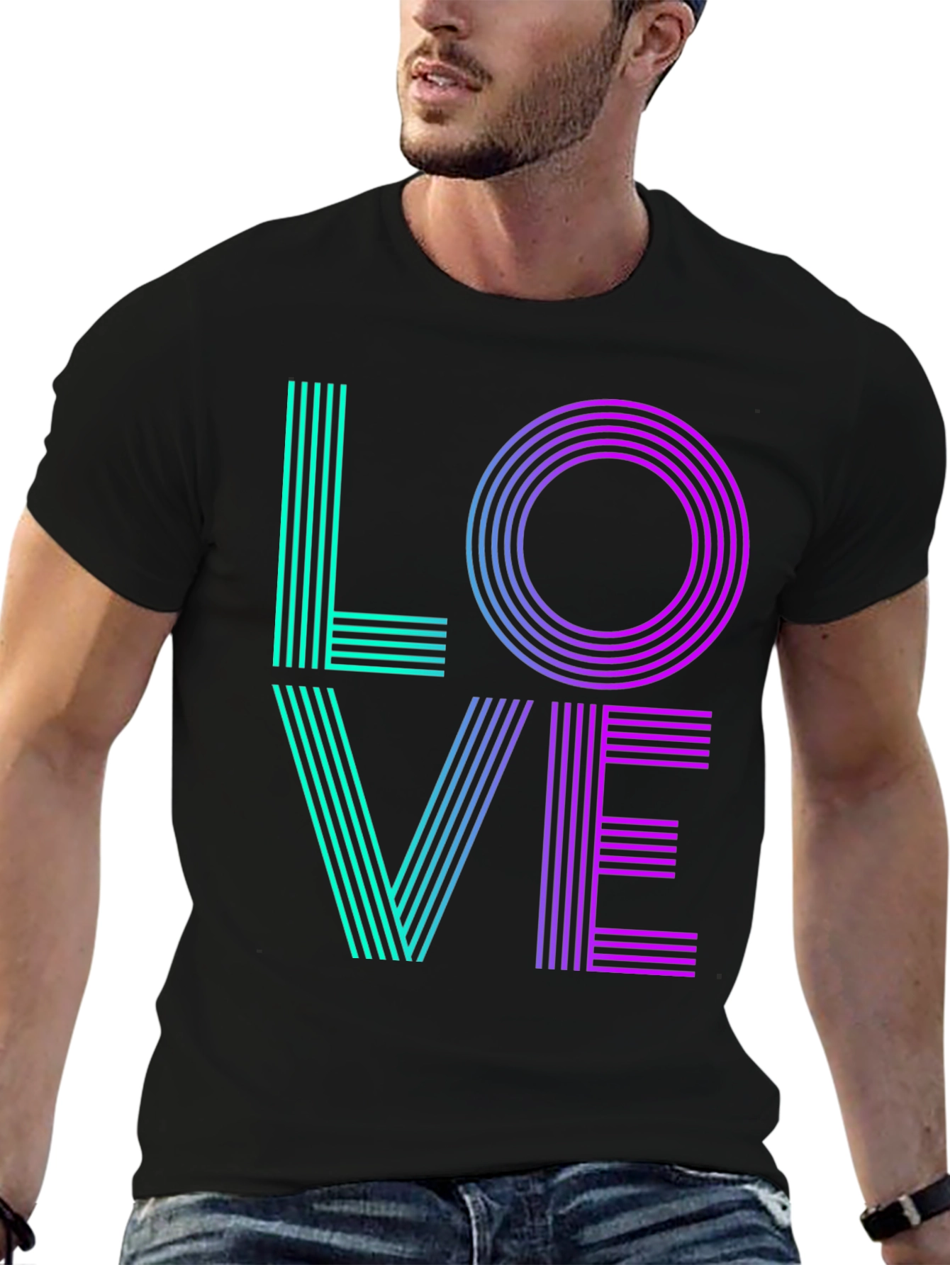 Black LOVE Graphic Tee - Retro Style view 6