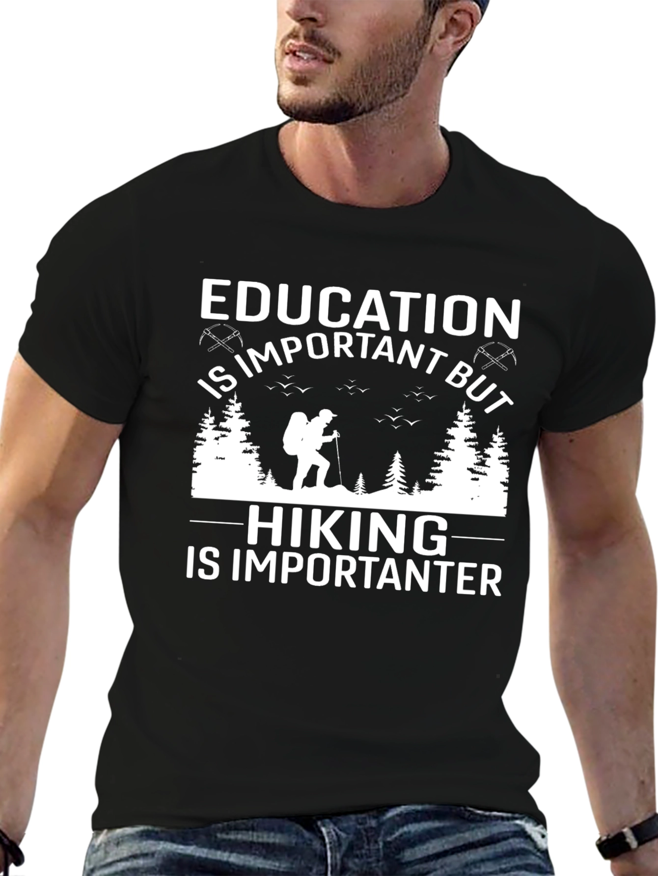 Black Hiking is Importanter Tee view 6