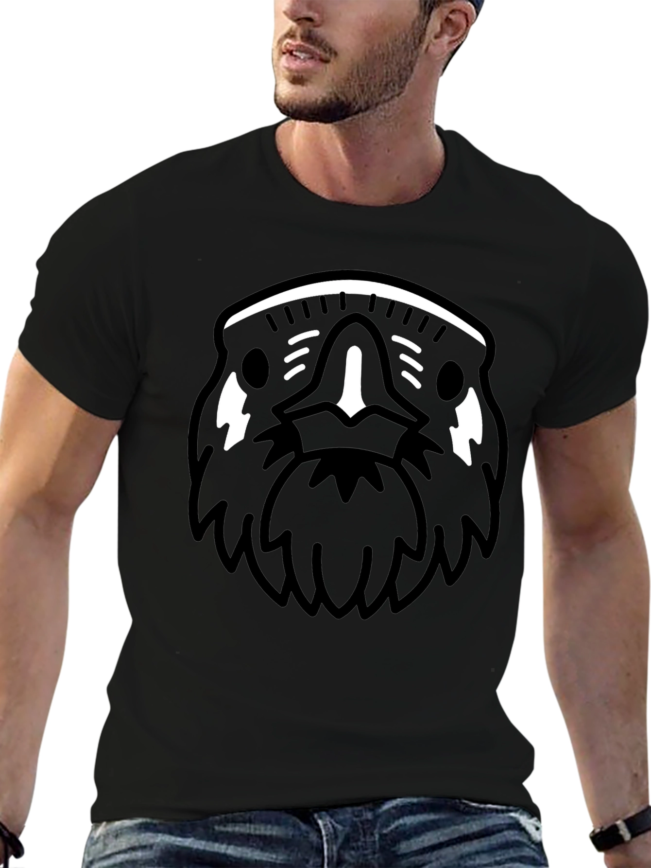 Black Raven Graphic Tee - Black Cotton Blend T-Shirt view 6