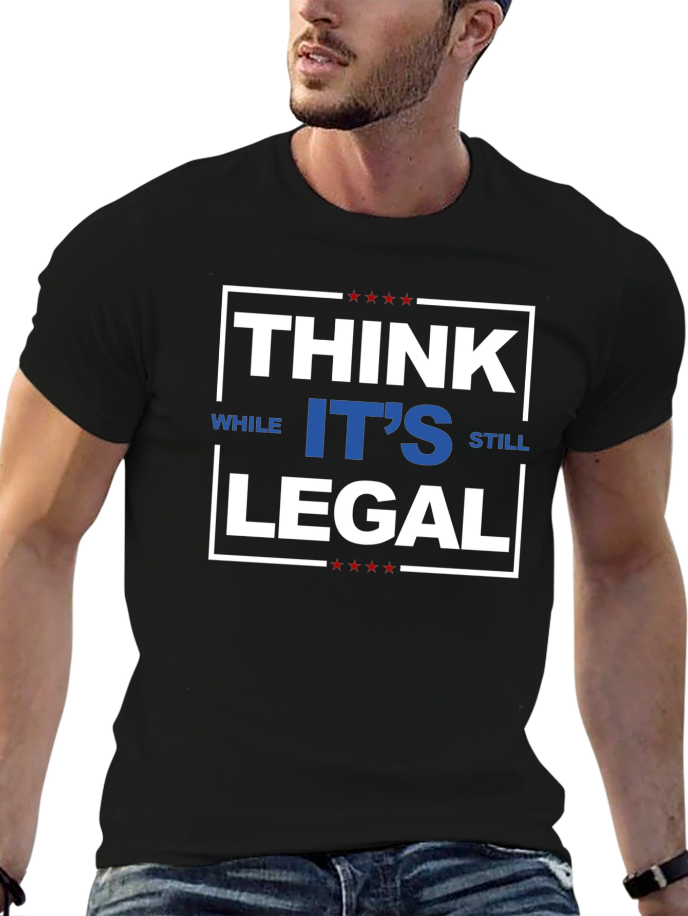 Black Think While It's Still Legal T-Shirt view 6
