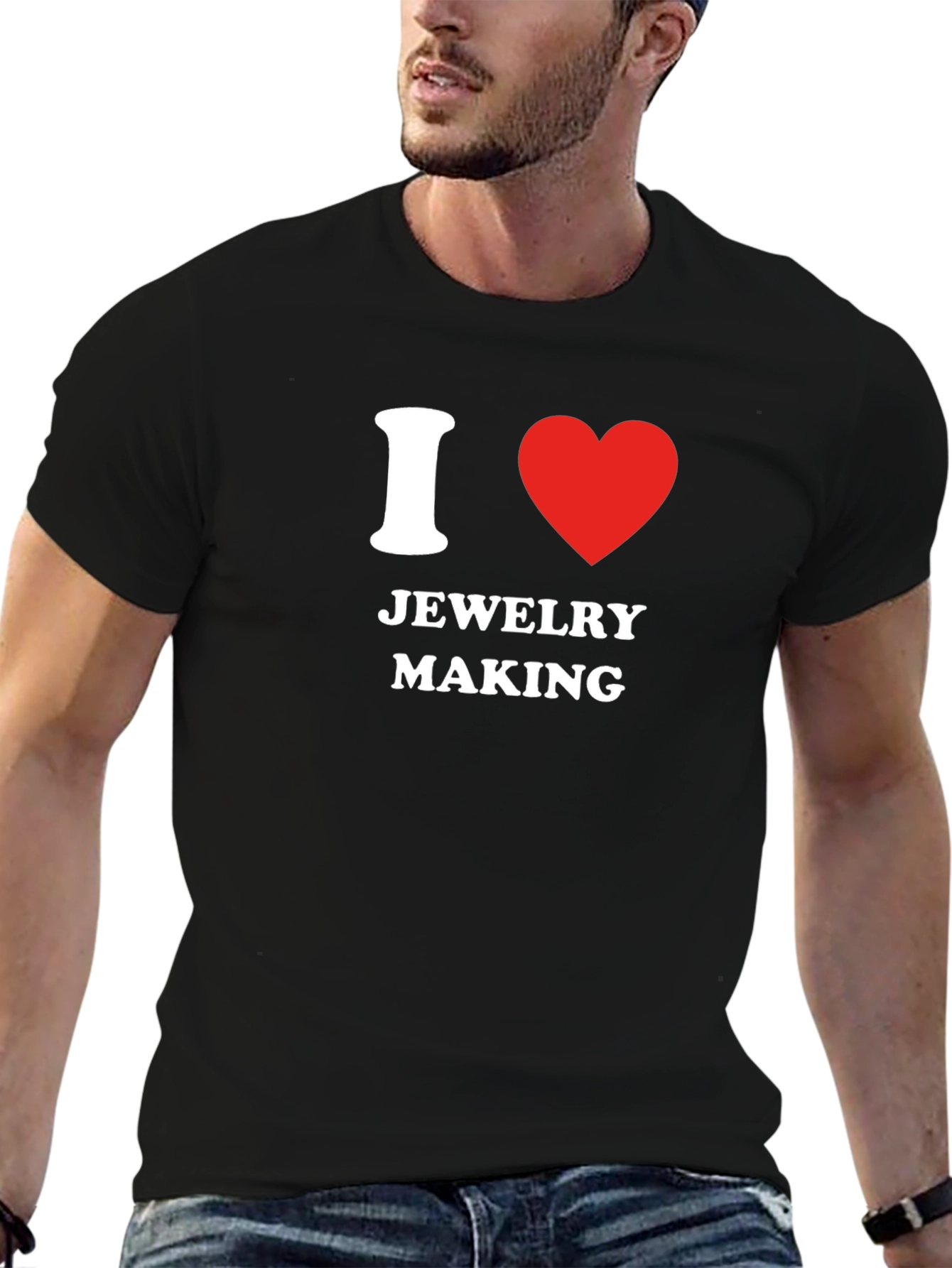 Black I Love Jewelry Making T-Shirt - Novelty Gift view 6