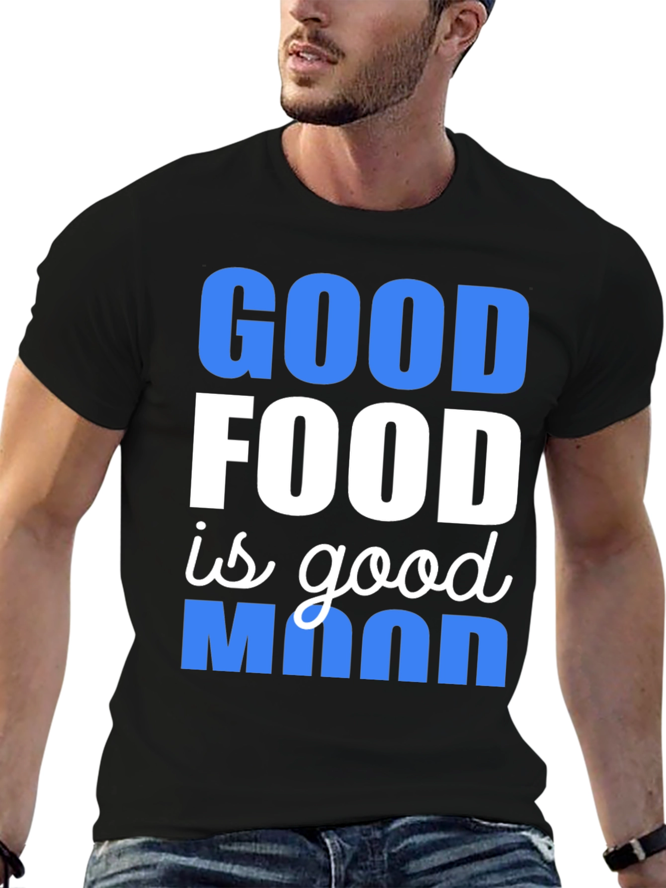 Black Good Food Good Mood T-Shirt view 6