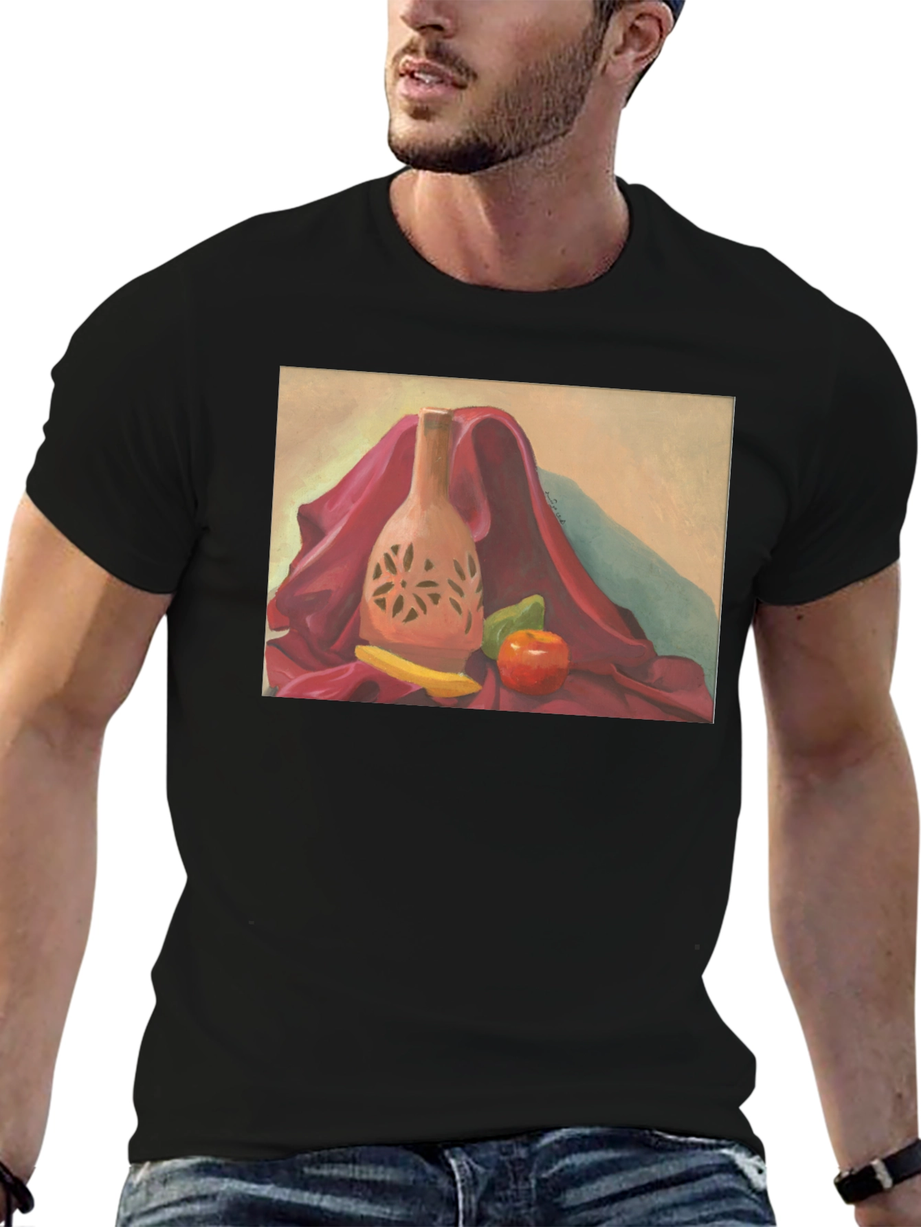 Black Still Life Art T-Shirt view 6