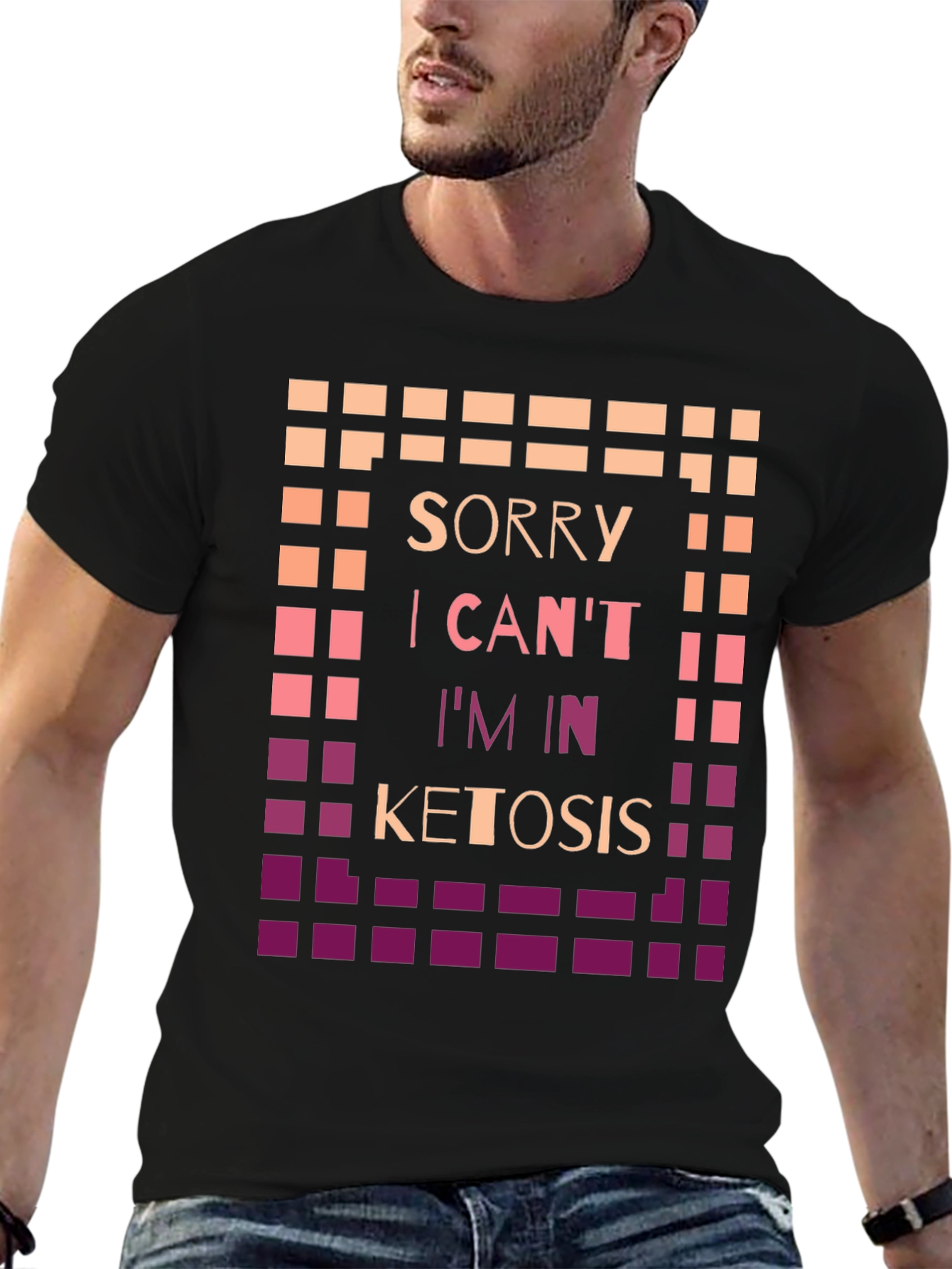 Black Sorry I Can't I'm In Ketosis Graphic Tee view 6
