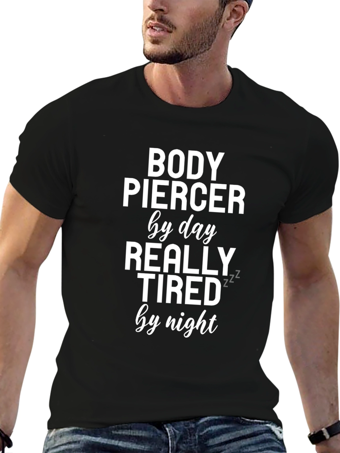Black Body Piercer Funny T-Shirt view 6