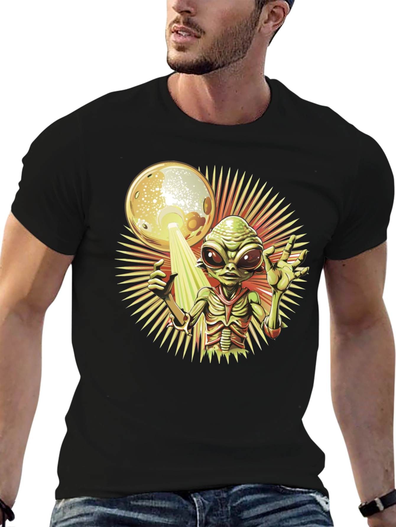 Black Alien Abduction T-Shirt - Out of This World Style view 6