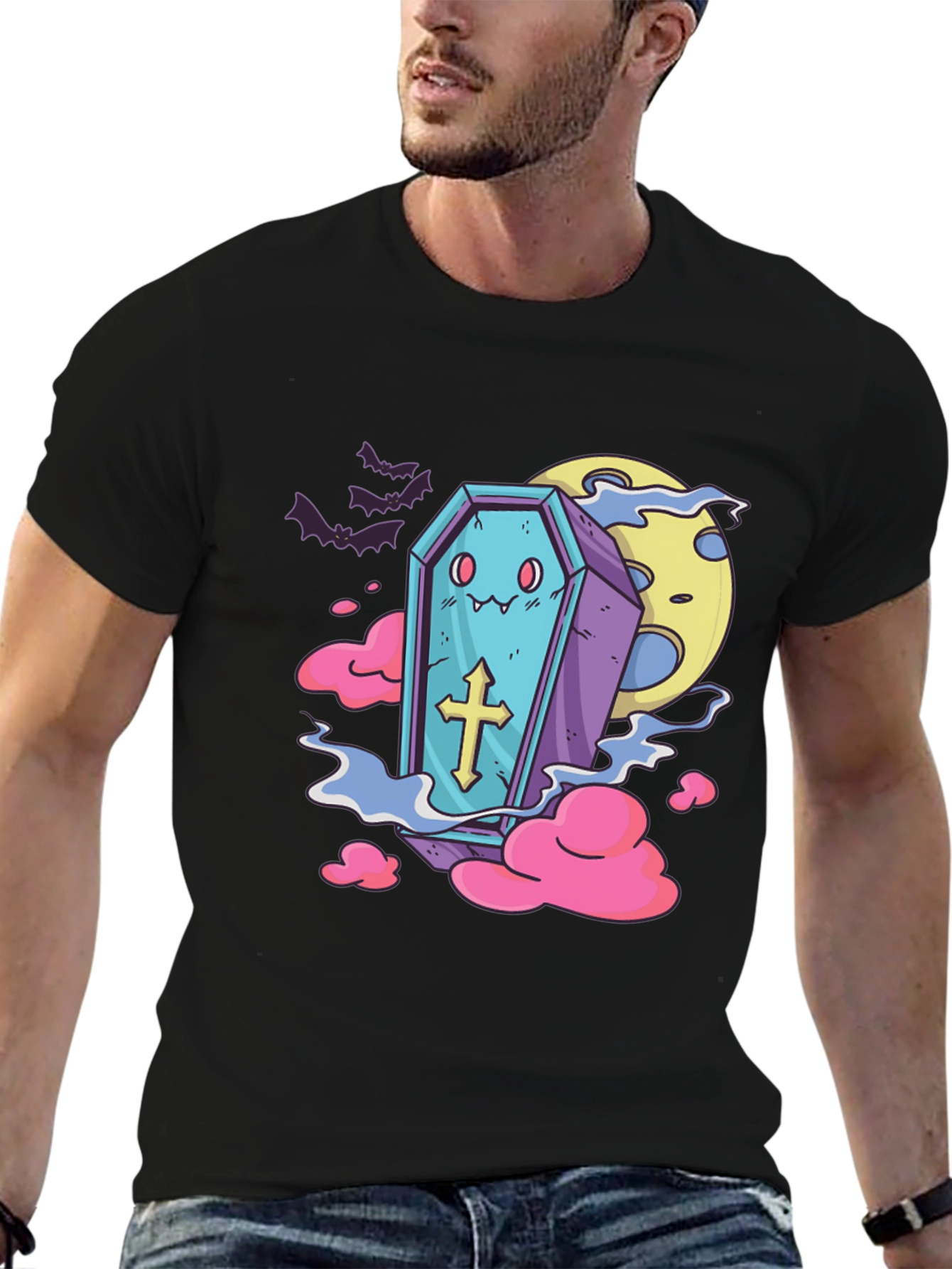 Black Kawaii Coffin T-Shirt - Cute Gothic Style view 6