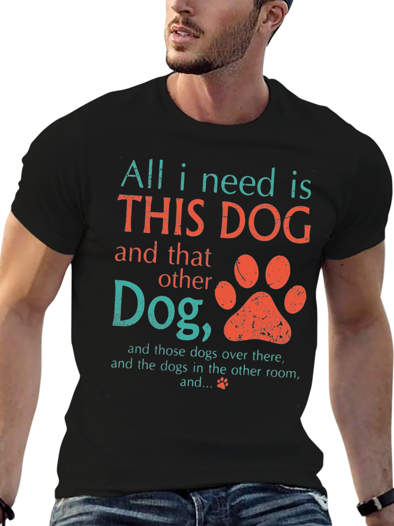 Black All I Need Is This Dog T-Shirt view 6