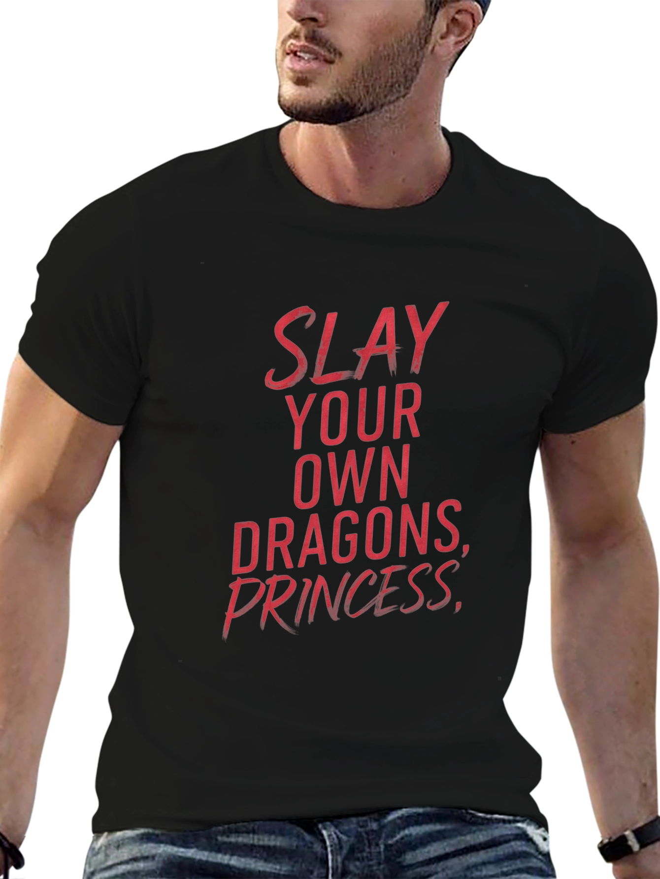 Black Slay Your Own Dragons T-Shirt view 6