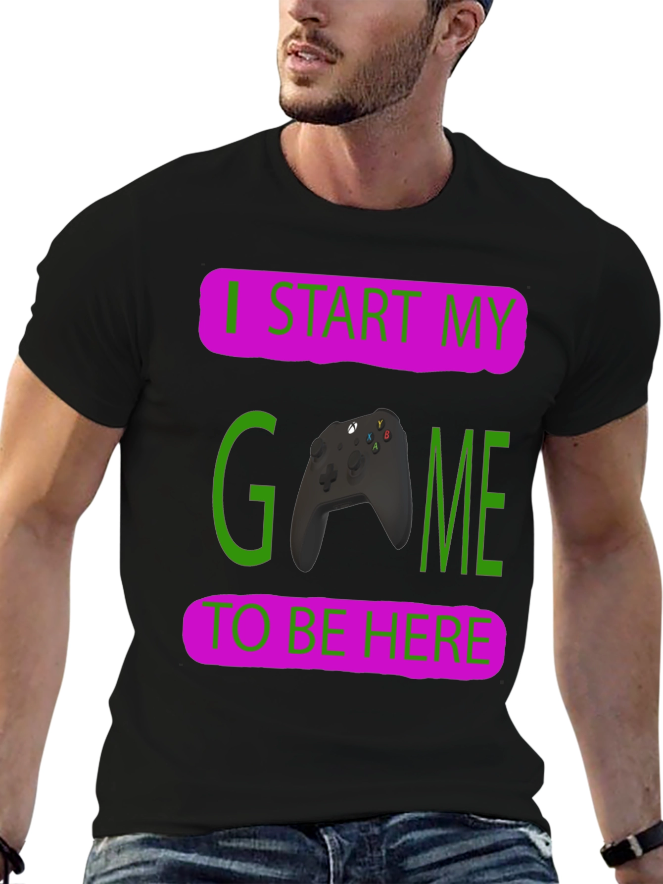 Black Gamer T-Shirt: I Start My Game To Be Here view 6