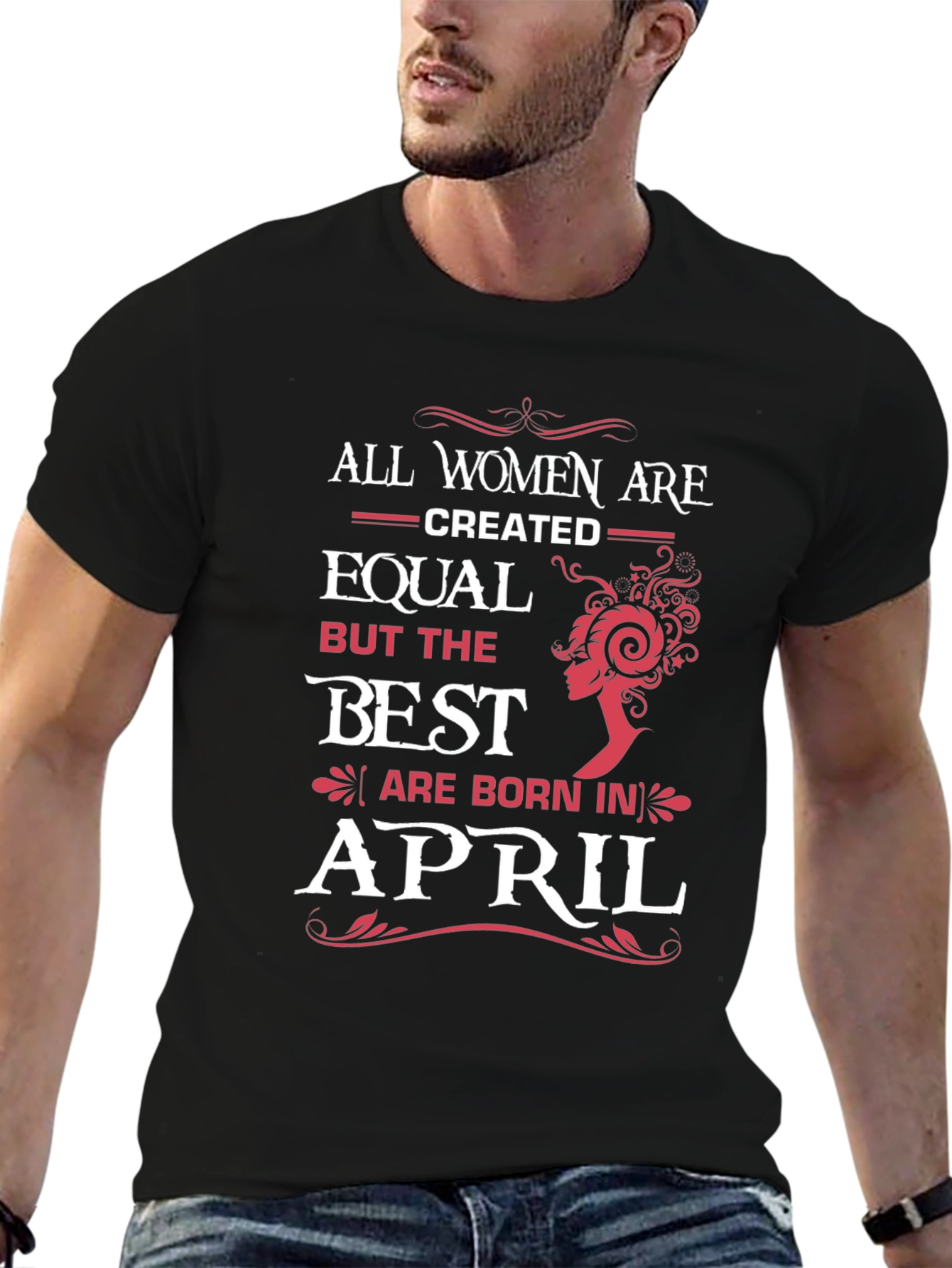 Black Best Women Are Born In April Black T-Shirt view 6