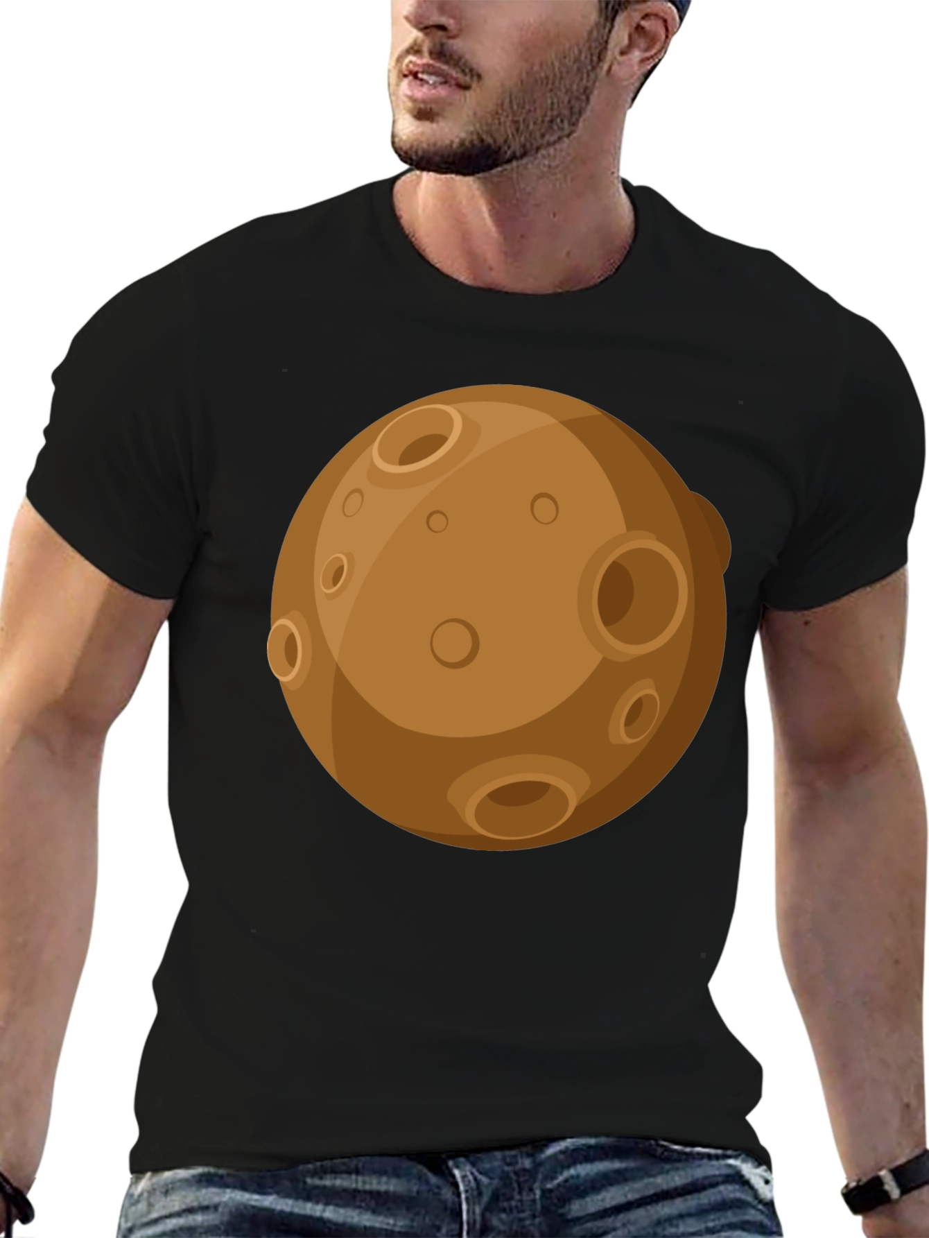 Black Cartoon Planet Graphic Tee - Black T-Shirt view 6