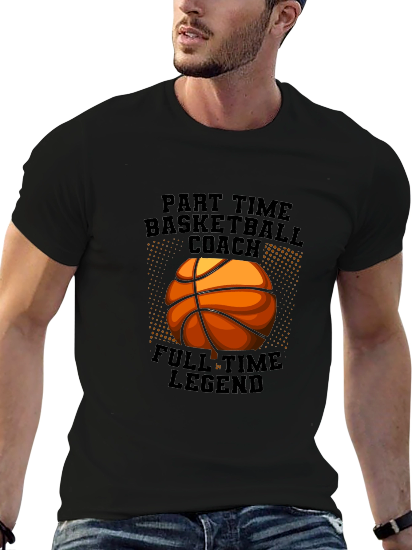 Black Basketball Coach Legend Tee view 6