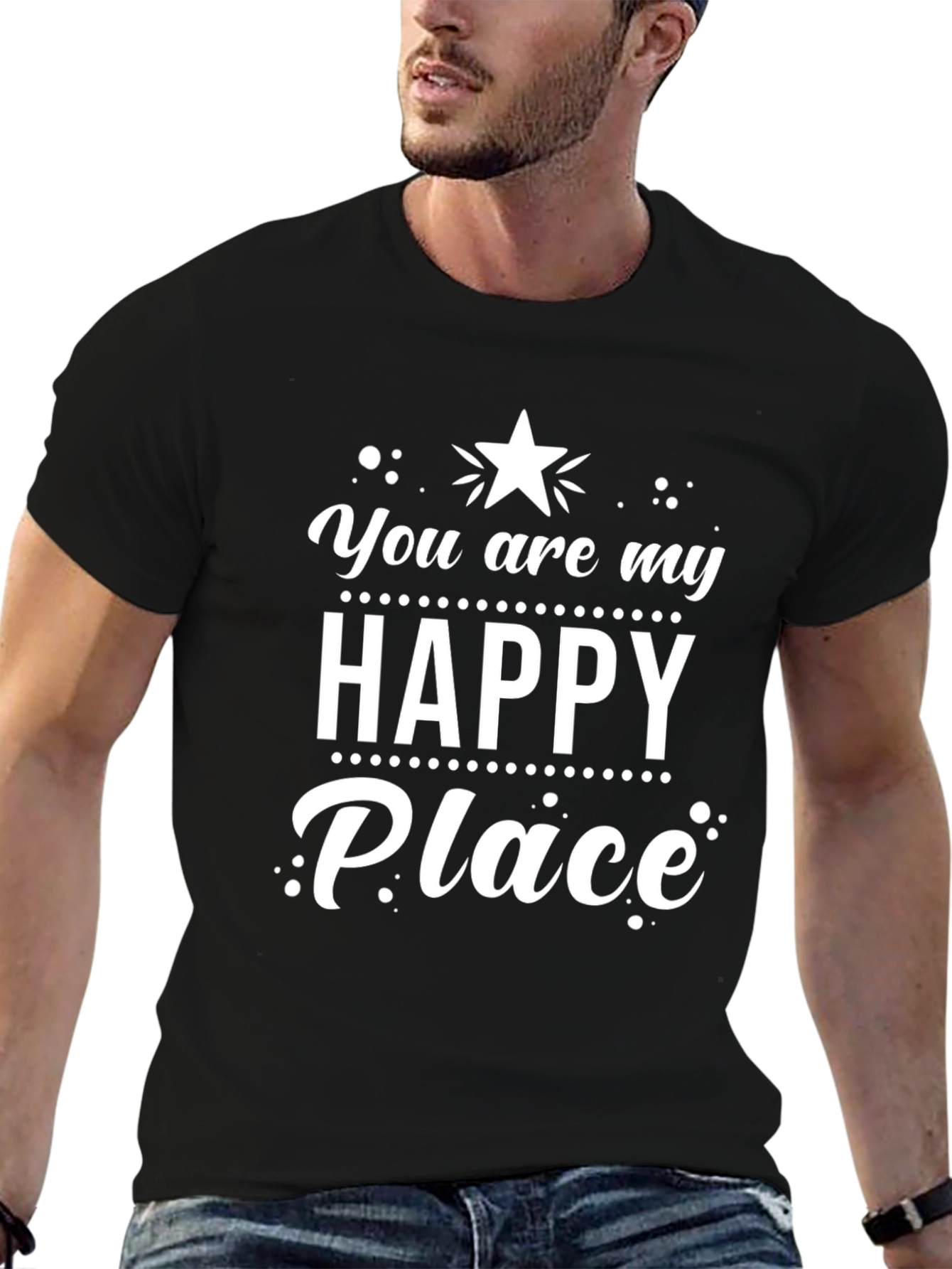 Black You Are My Happy Place Black Graphic Tee view 6