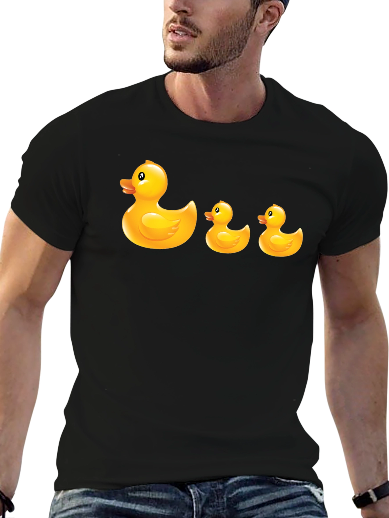 Black Rubber Duck T-Shirt - Quirky Black Cotton Tee view 6