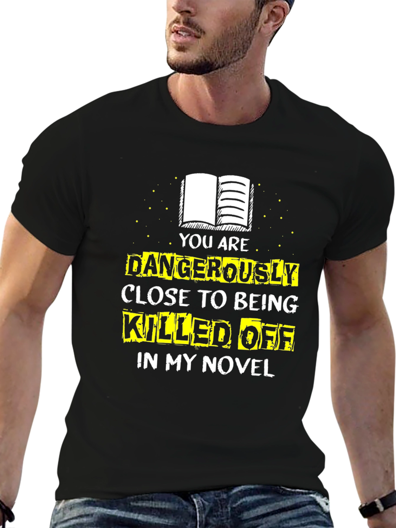 Black Dangerously Close Novel T-Shirt view 6