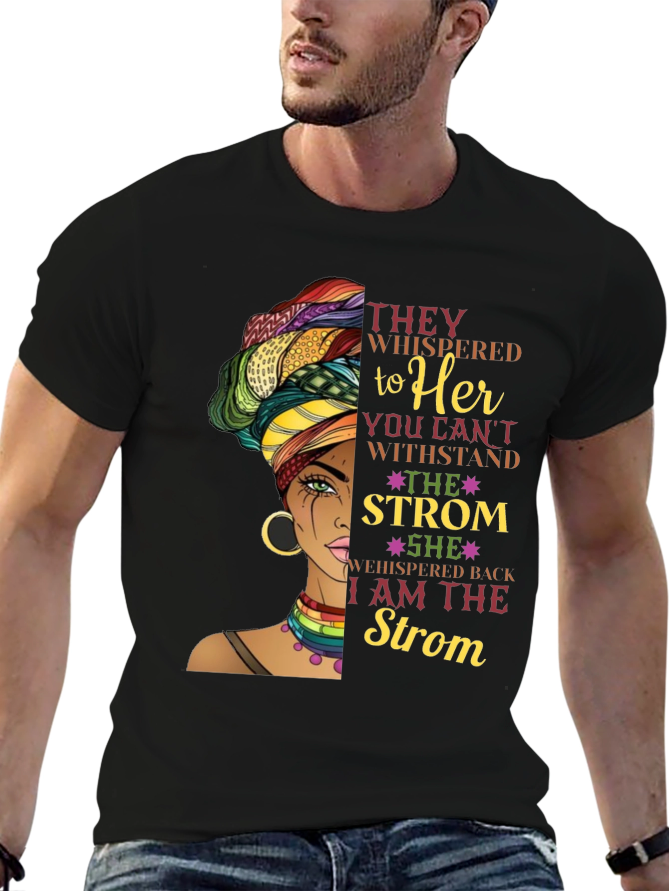 Black Empowered Woman T-Shirt: I am the Storm view 6