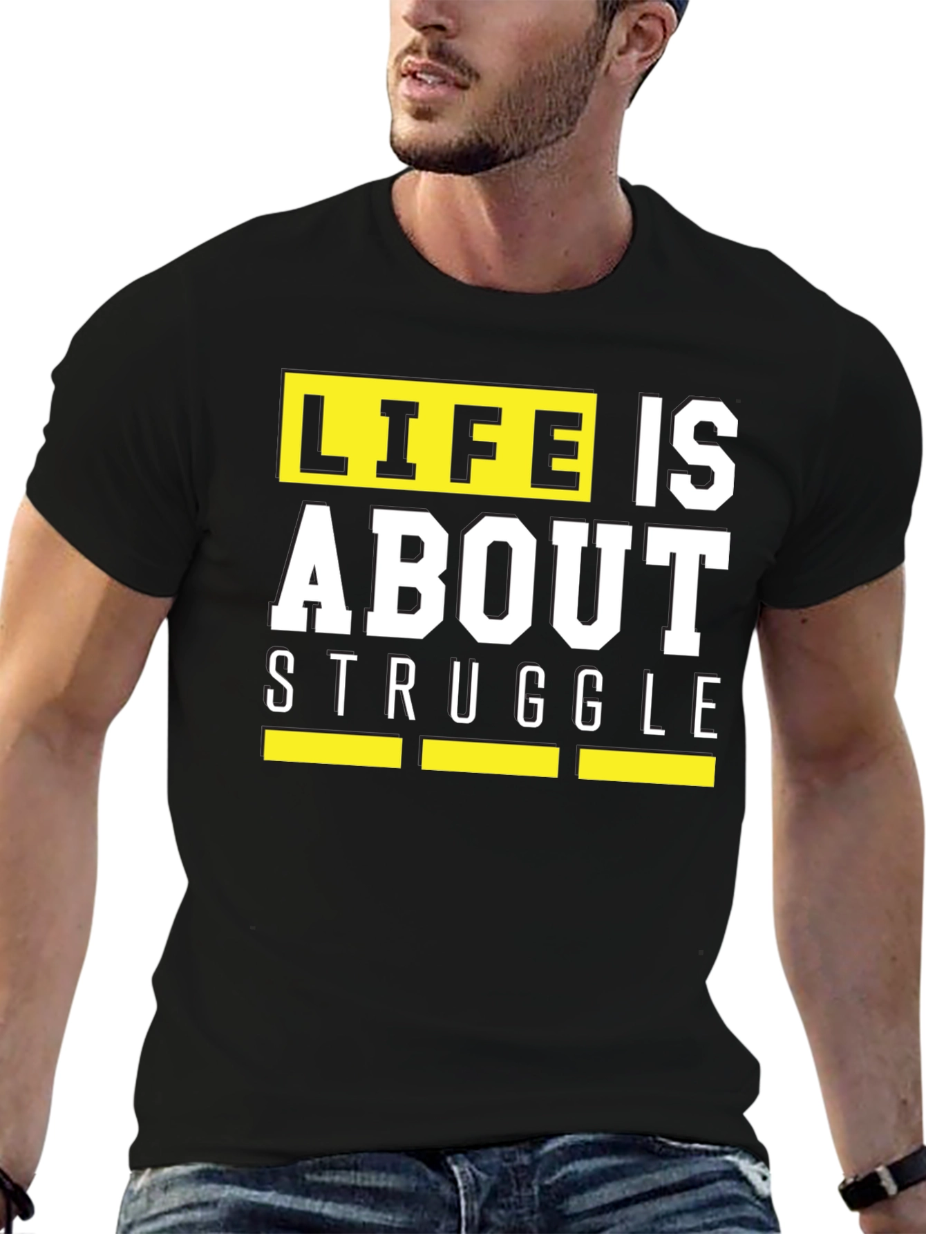 Black Life is About Struggle T-Shirt - Black Graphic Tee view 6