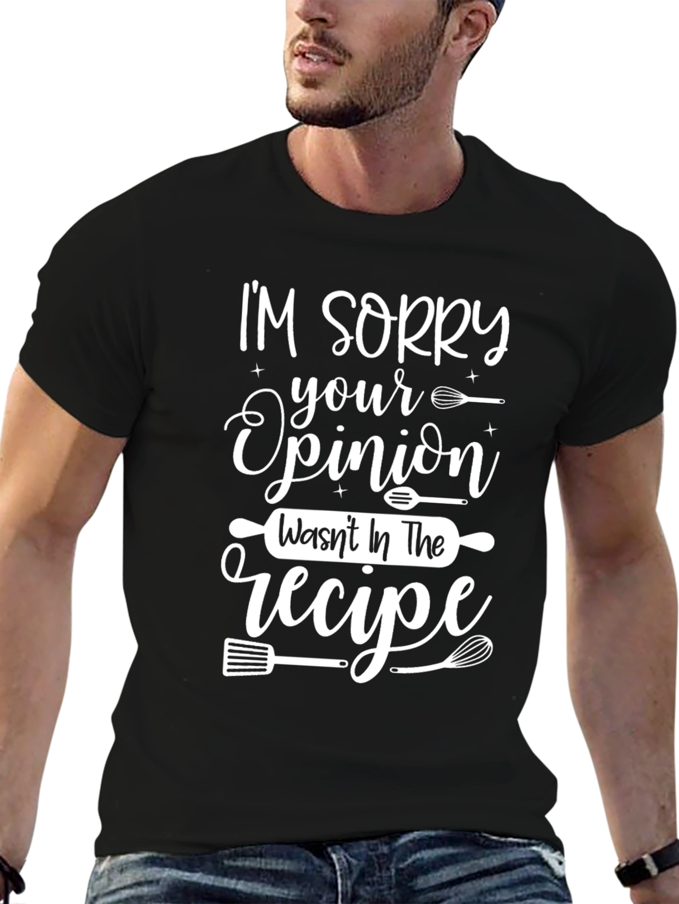 Black Funny Cooking T-Shirt - Recipe Opinion view 6