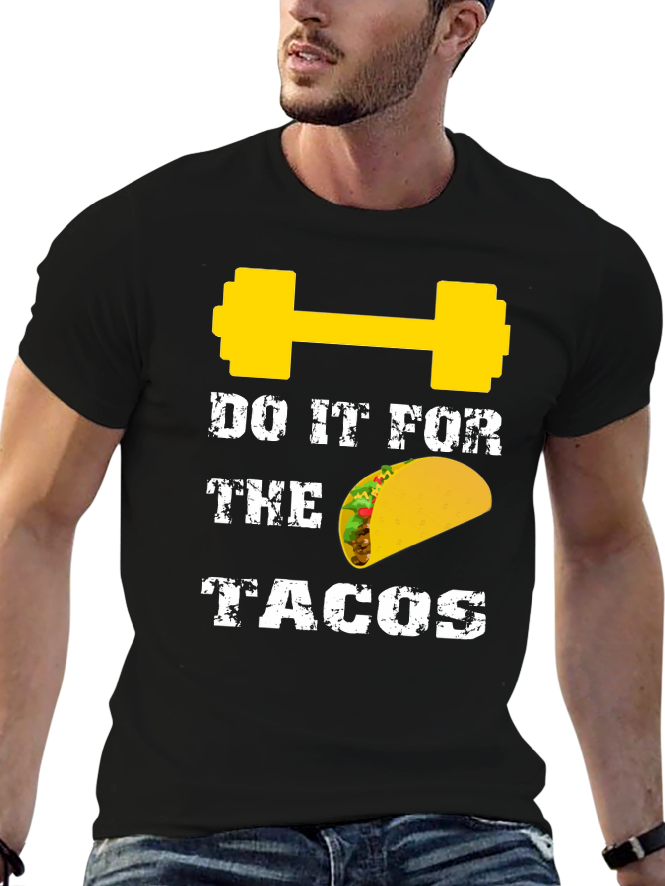 Black Do It For The Tacos Gym T-Shirt view 6