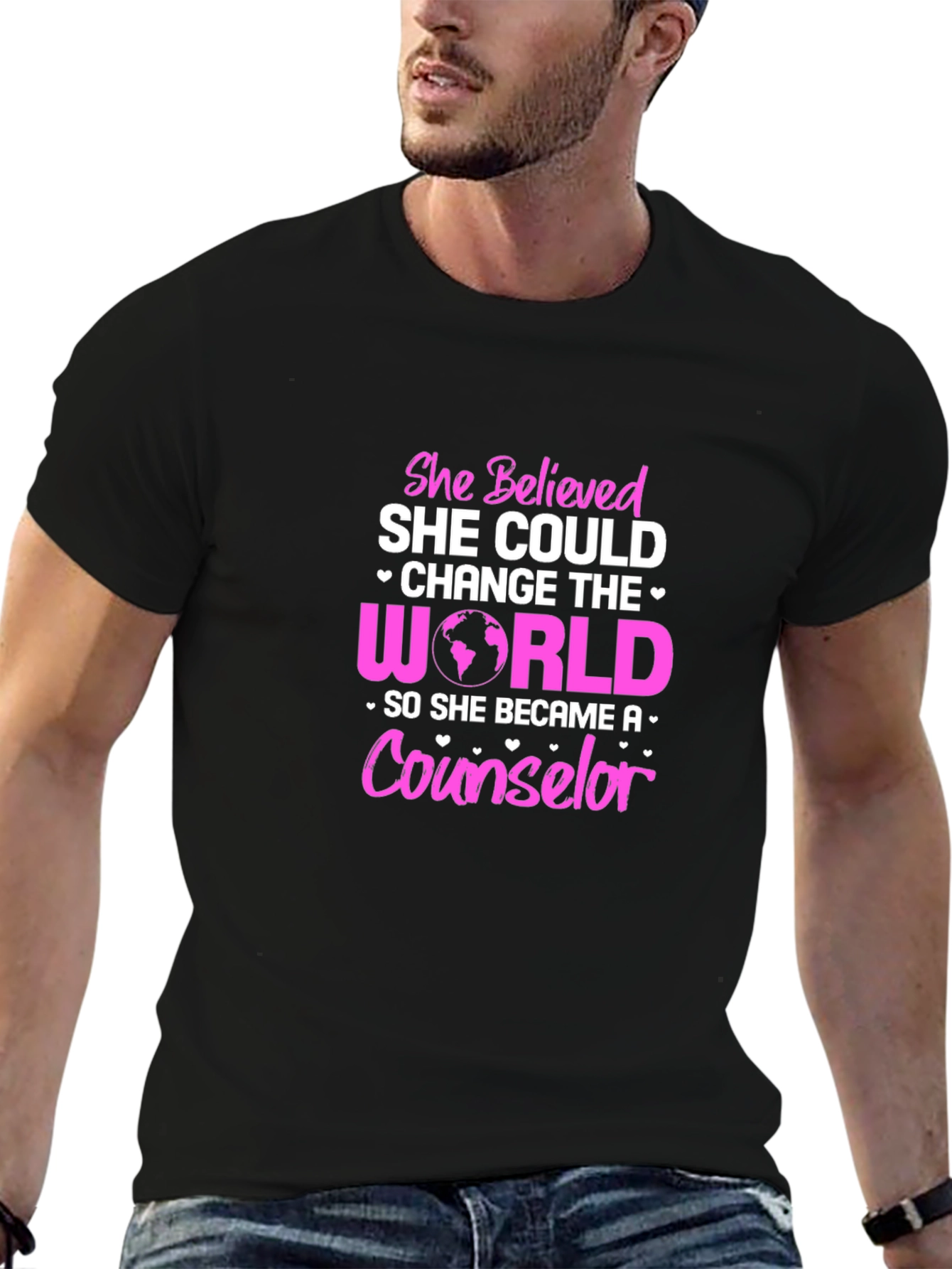 Black Counselor World Changer Graphic T-Shirt view 6