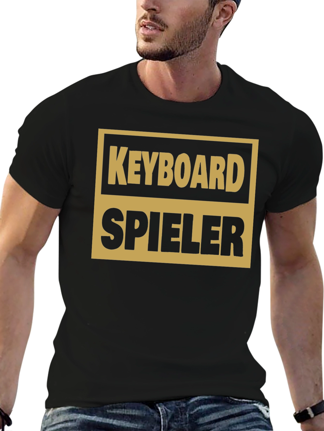 Black Keyboard Spieler T-Shirt Musician Novelty Top view 6