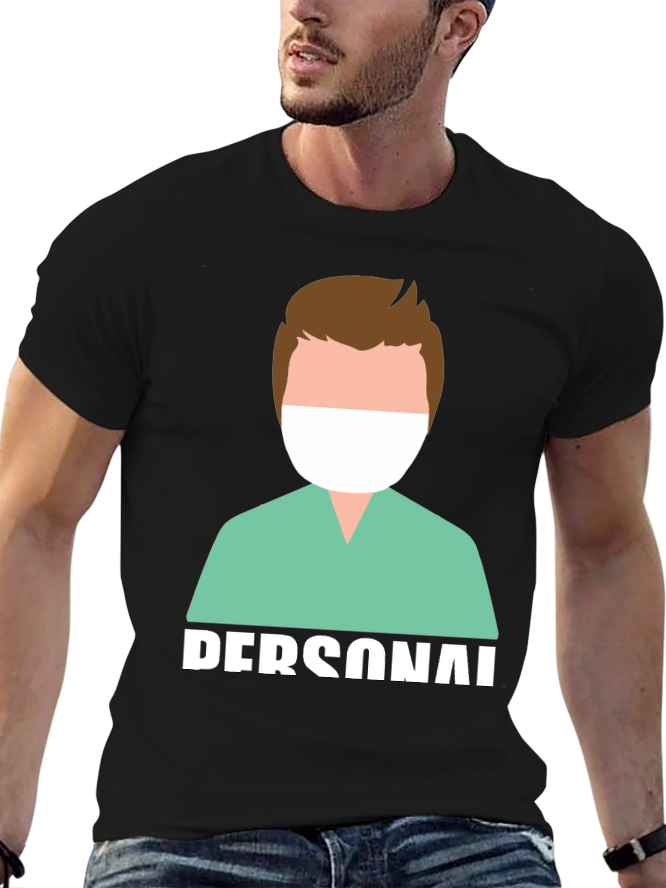 Black Personal Medical Staff T-Shirt view 6
