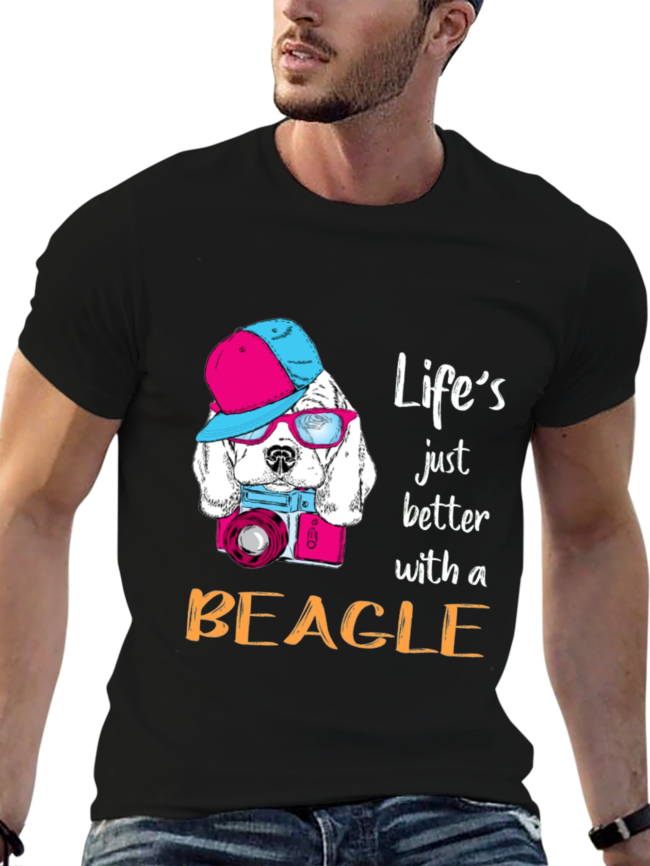 Black Beagle Lover T-Shirt: Life's Better with a Beagle! view 6