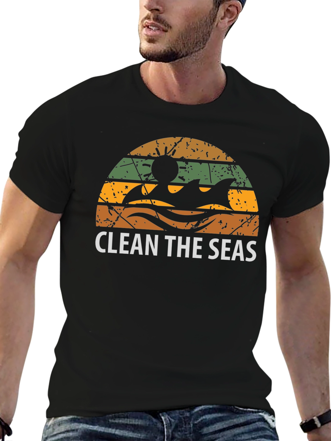 Black Clean the Seas Graphic Tee - Black view 6
