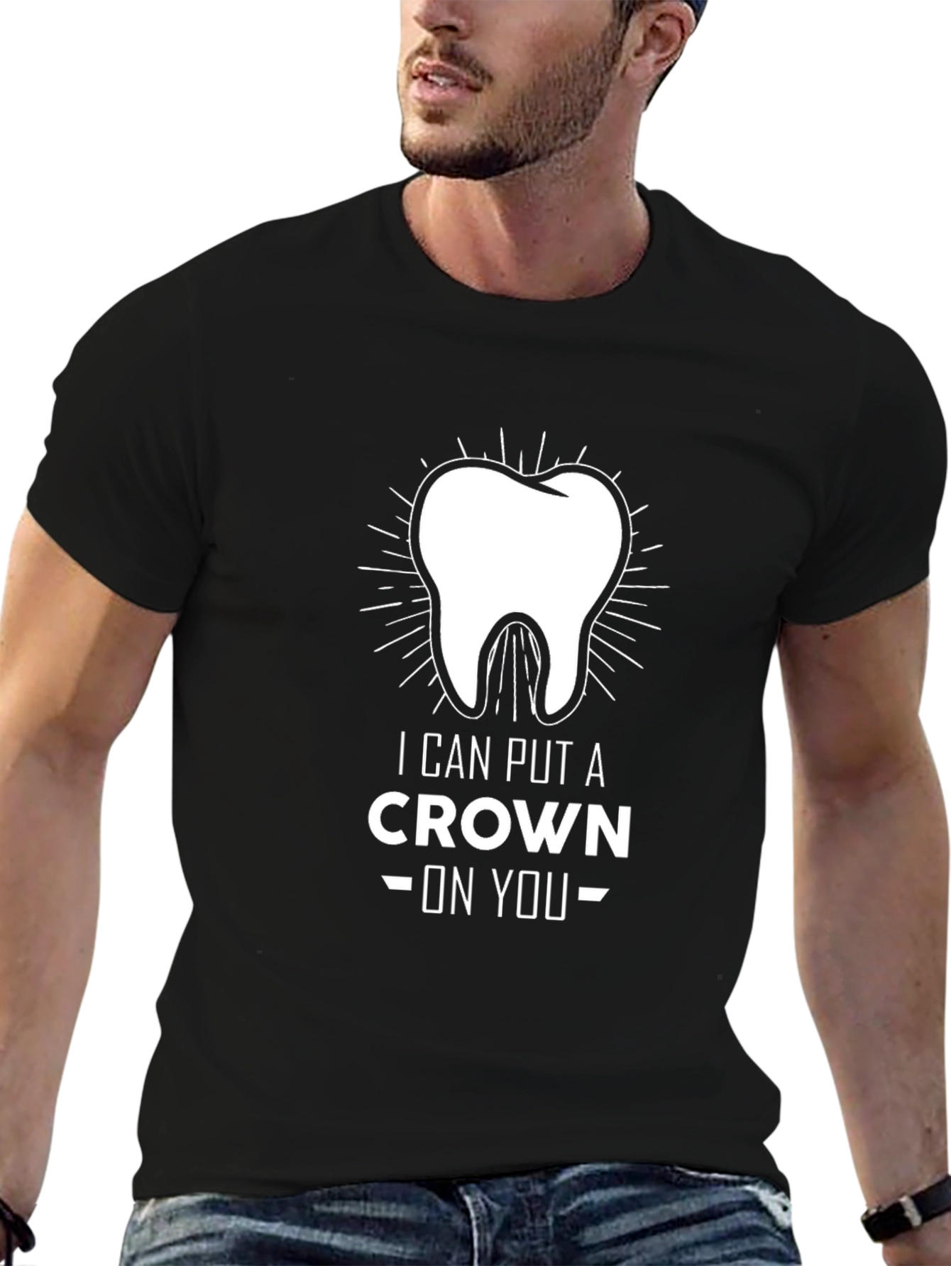 Black Dentist Crown T-Shirt: I Can Put A Crown On You view 6