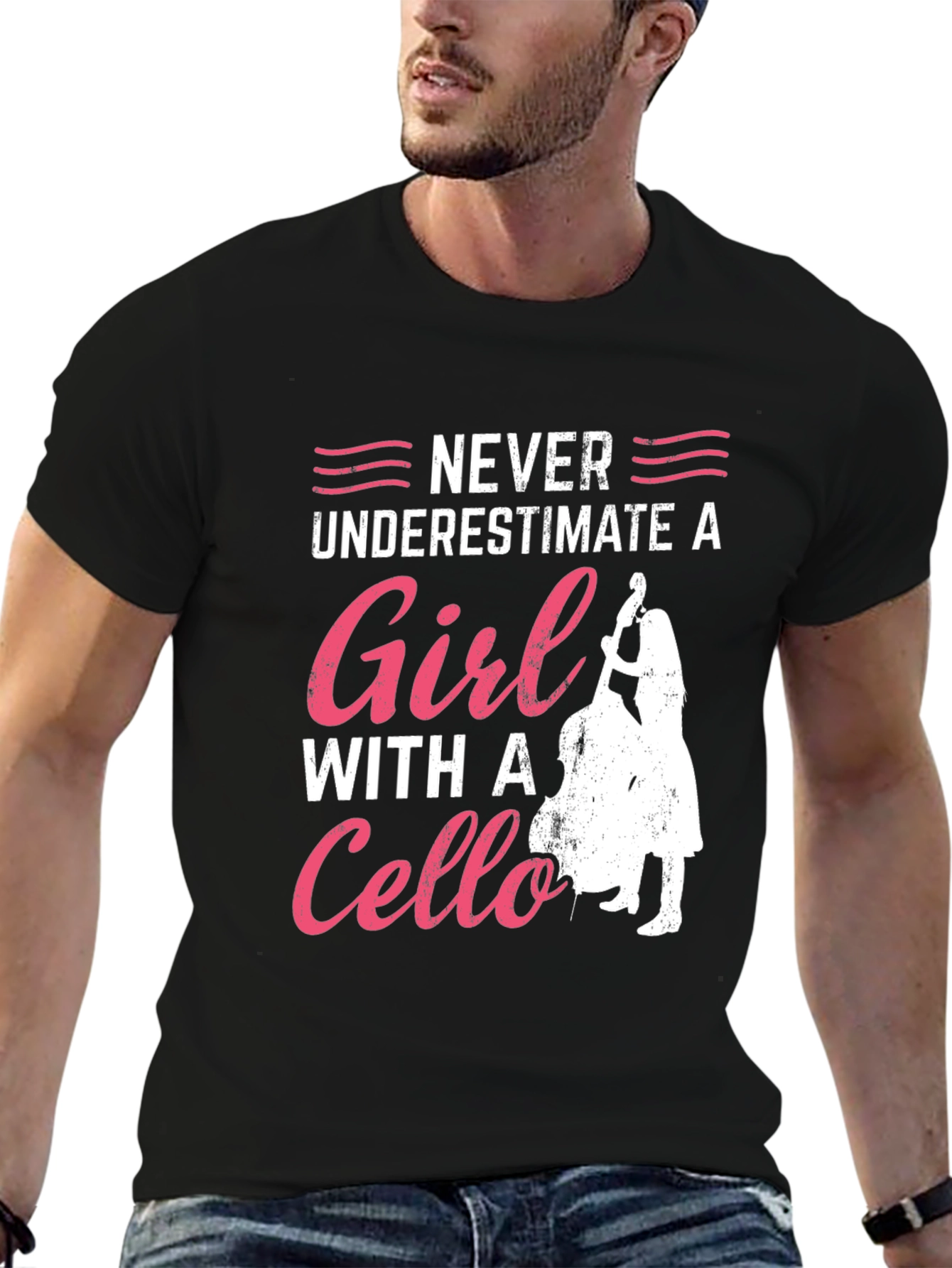 Black Never Underestimate A Girl With a Cello T-Shirt view 6