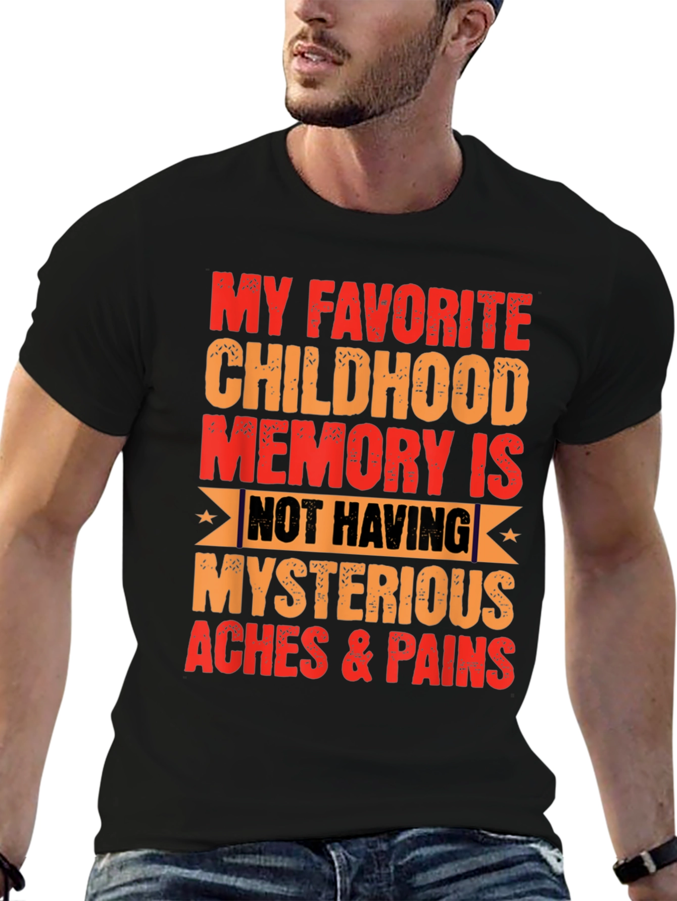 Black Funny My Favorite Childhood Memory T-Shirt view 6