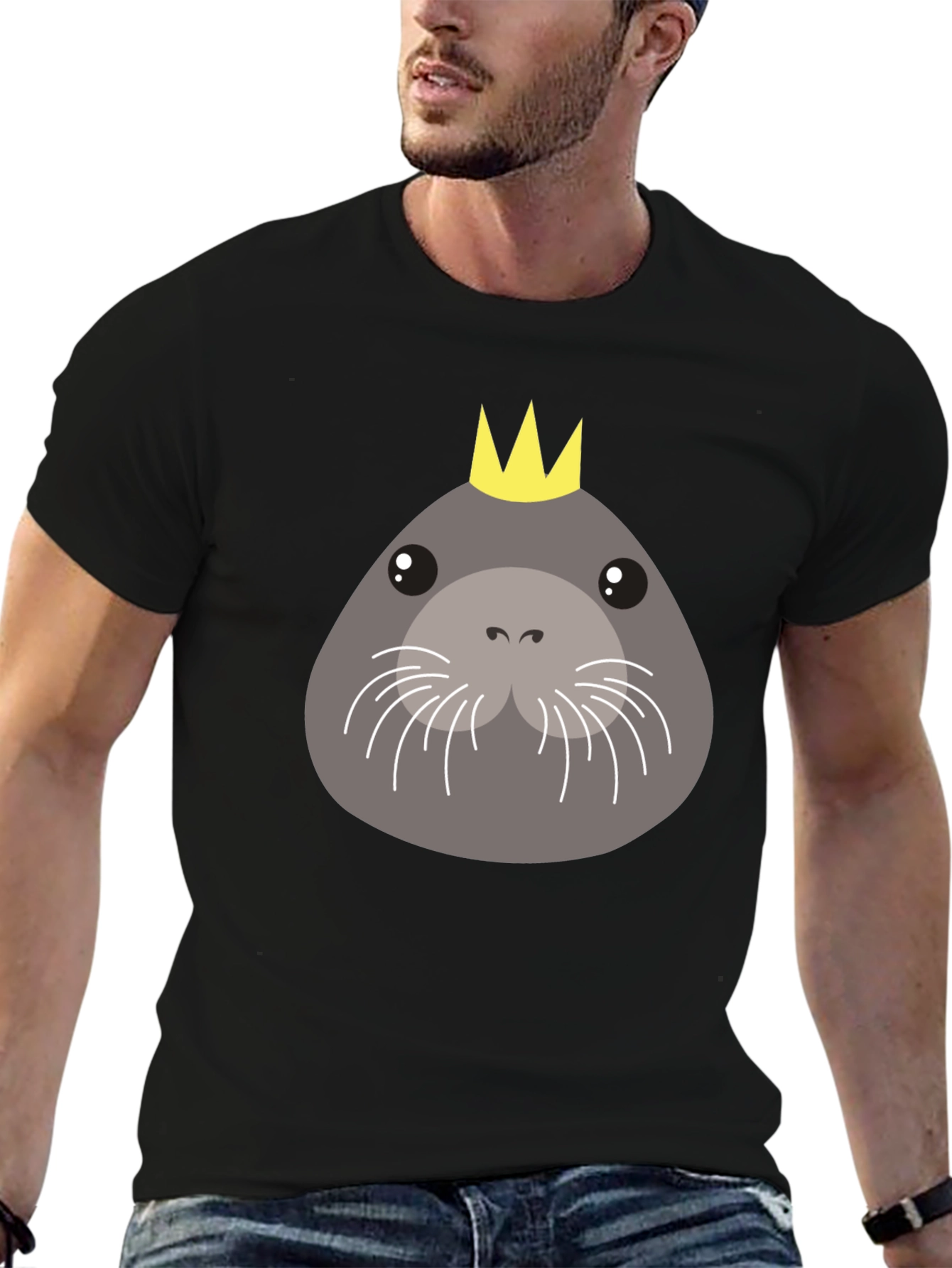 Black Seal With Crown Black T-Shirt view 6