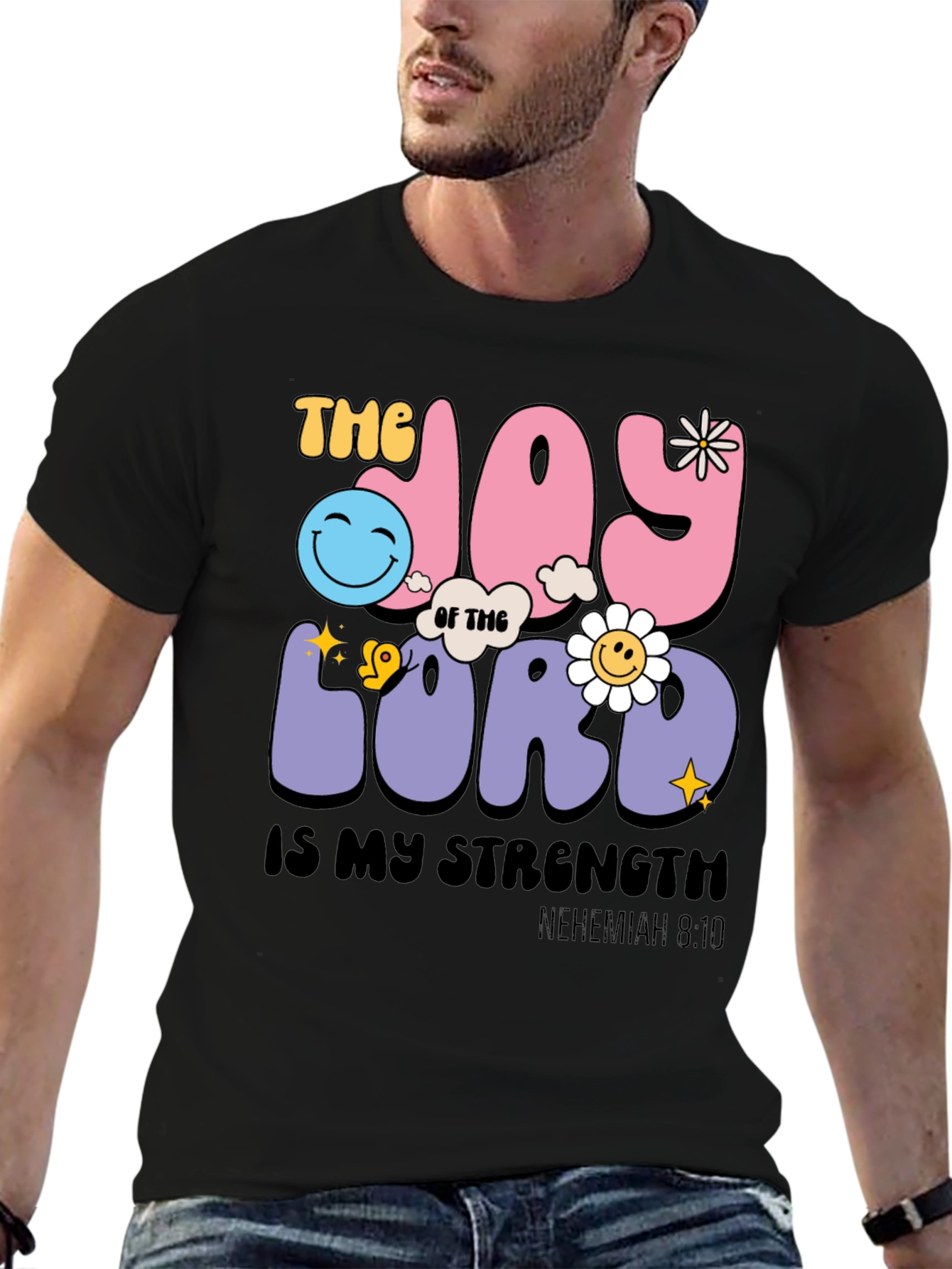 Black Joy of the Lord Christian Graphic Tee view 6